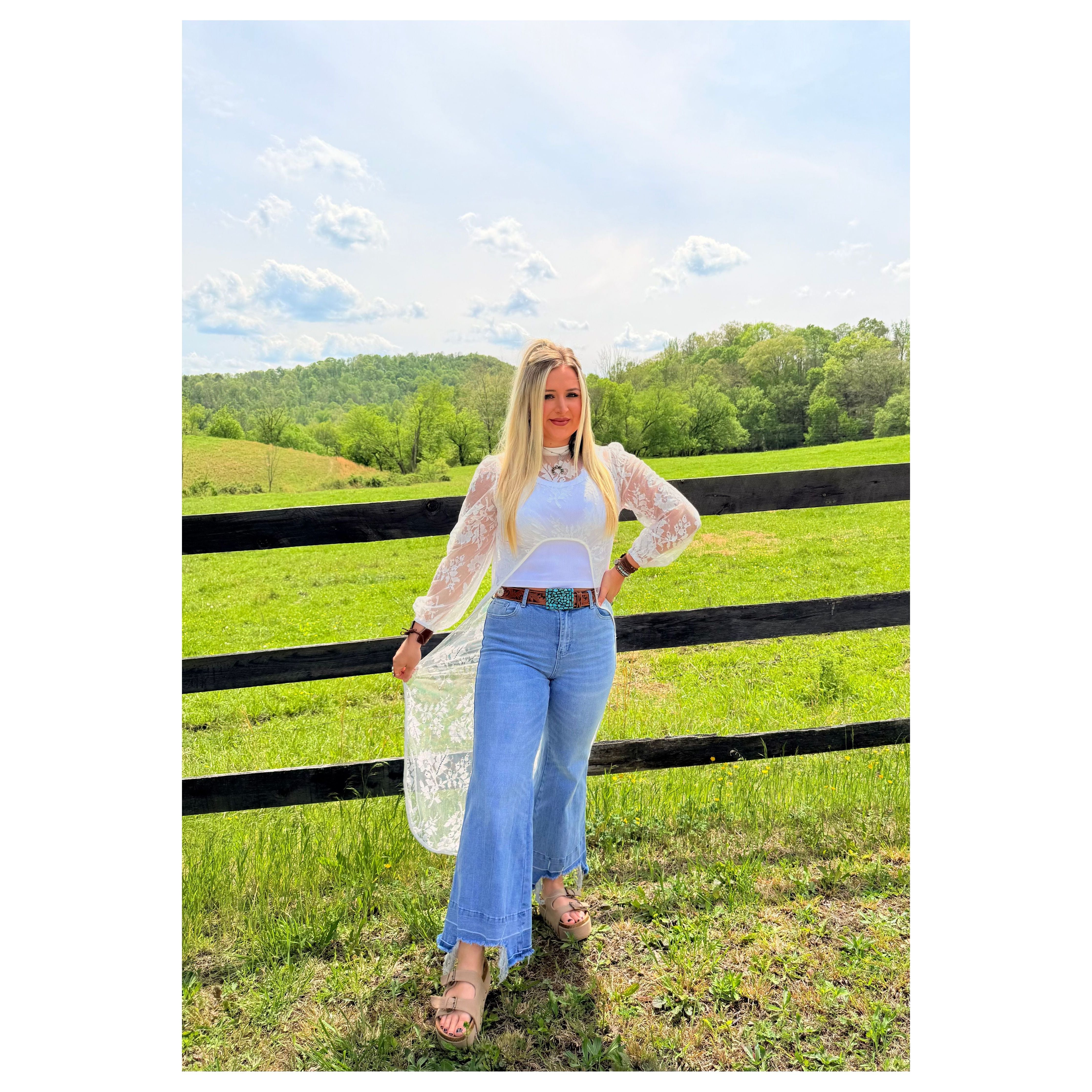 Rhiannon High Low Lace Sheer Top