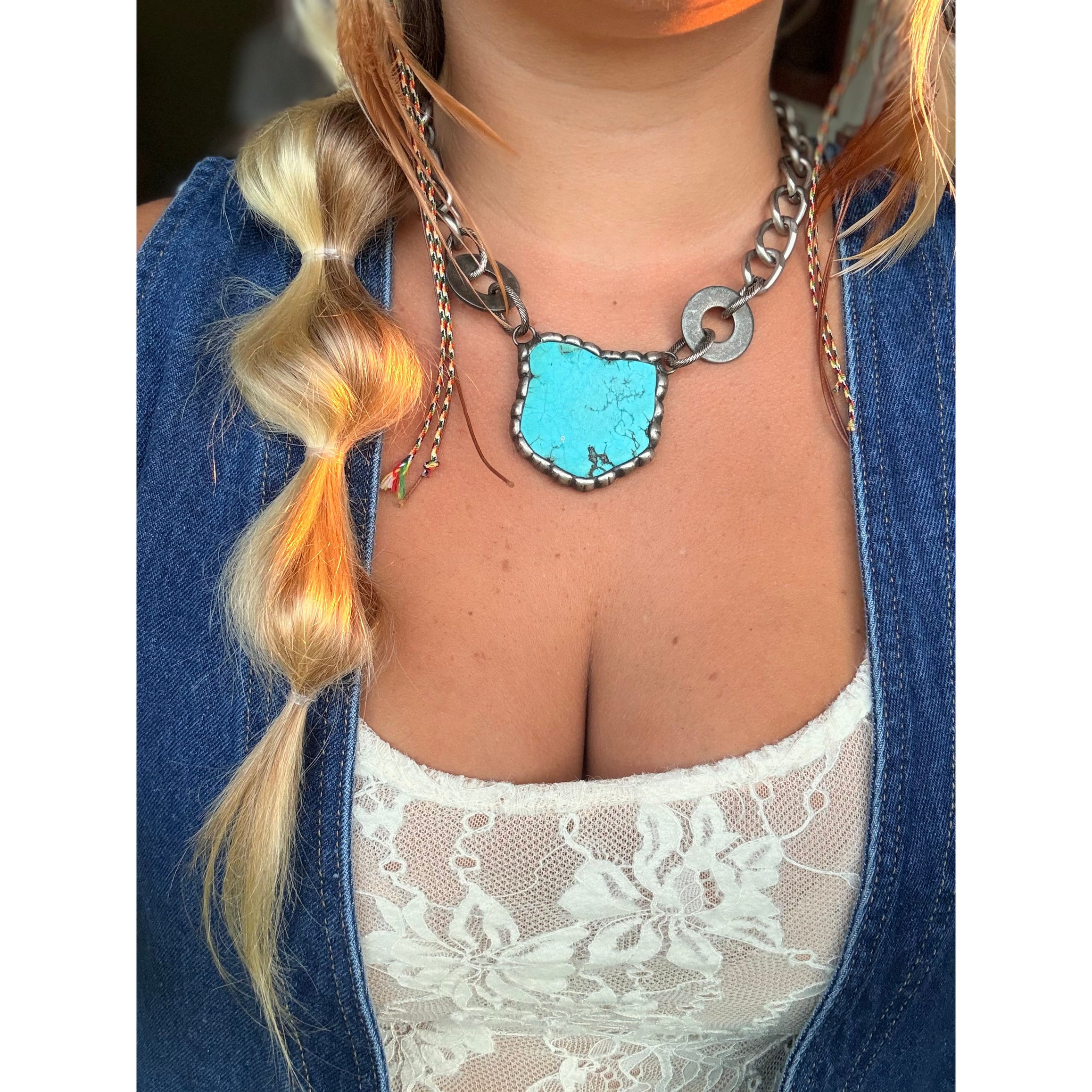 Turquoise chain necklace