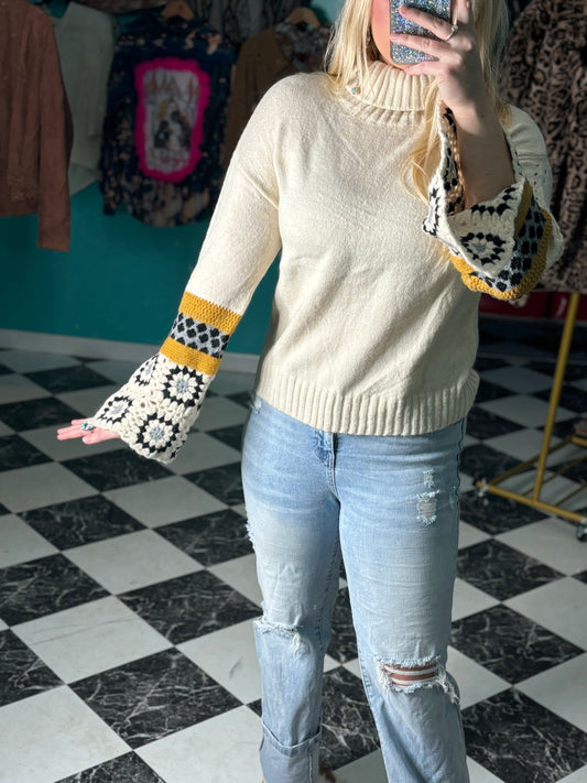 Aztec Cream Turtleneck