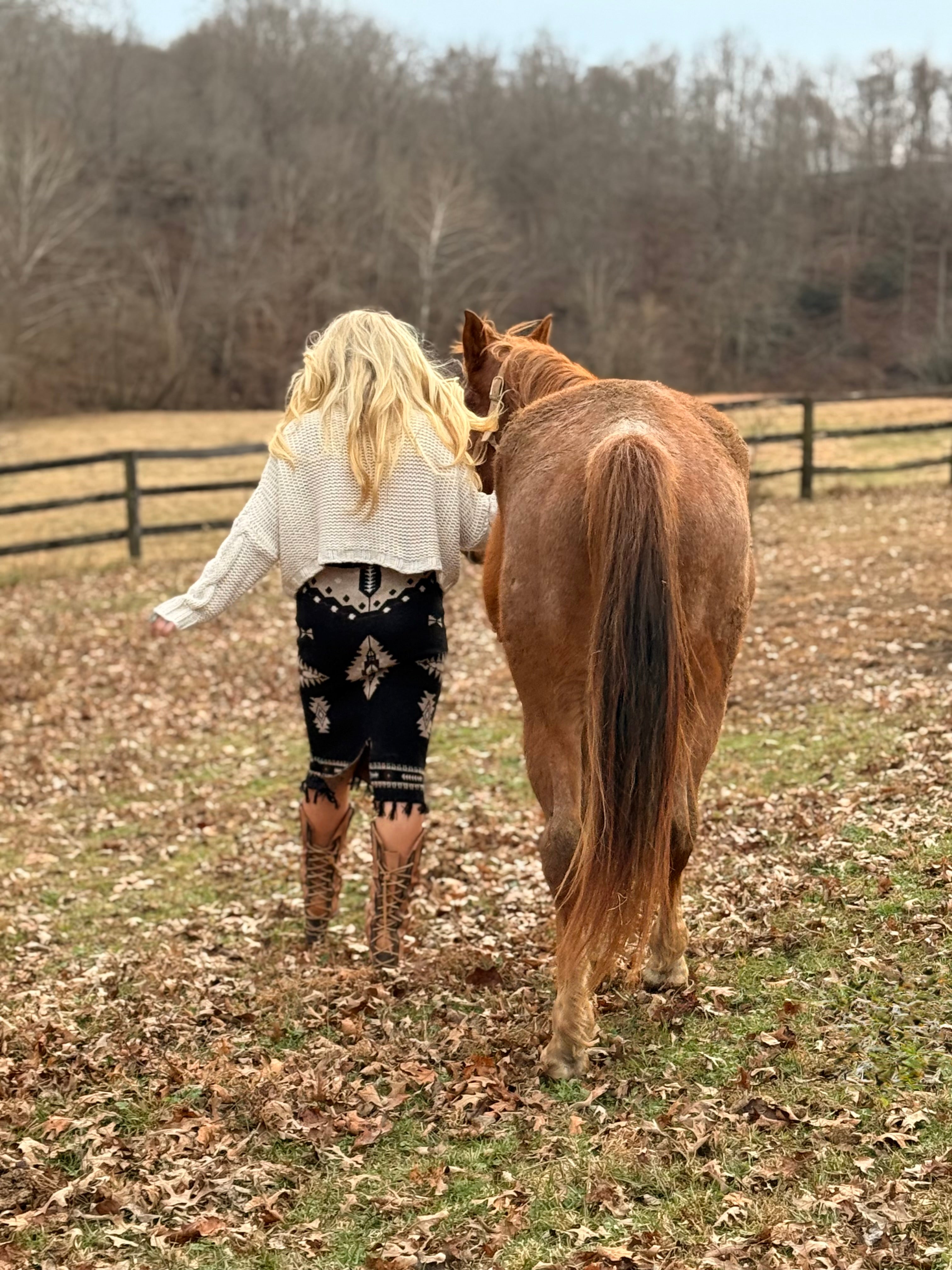 Black Aztec Sweater Fringe Back Slit Skirt