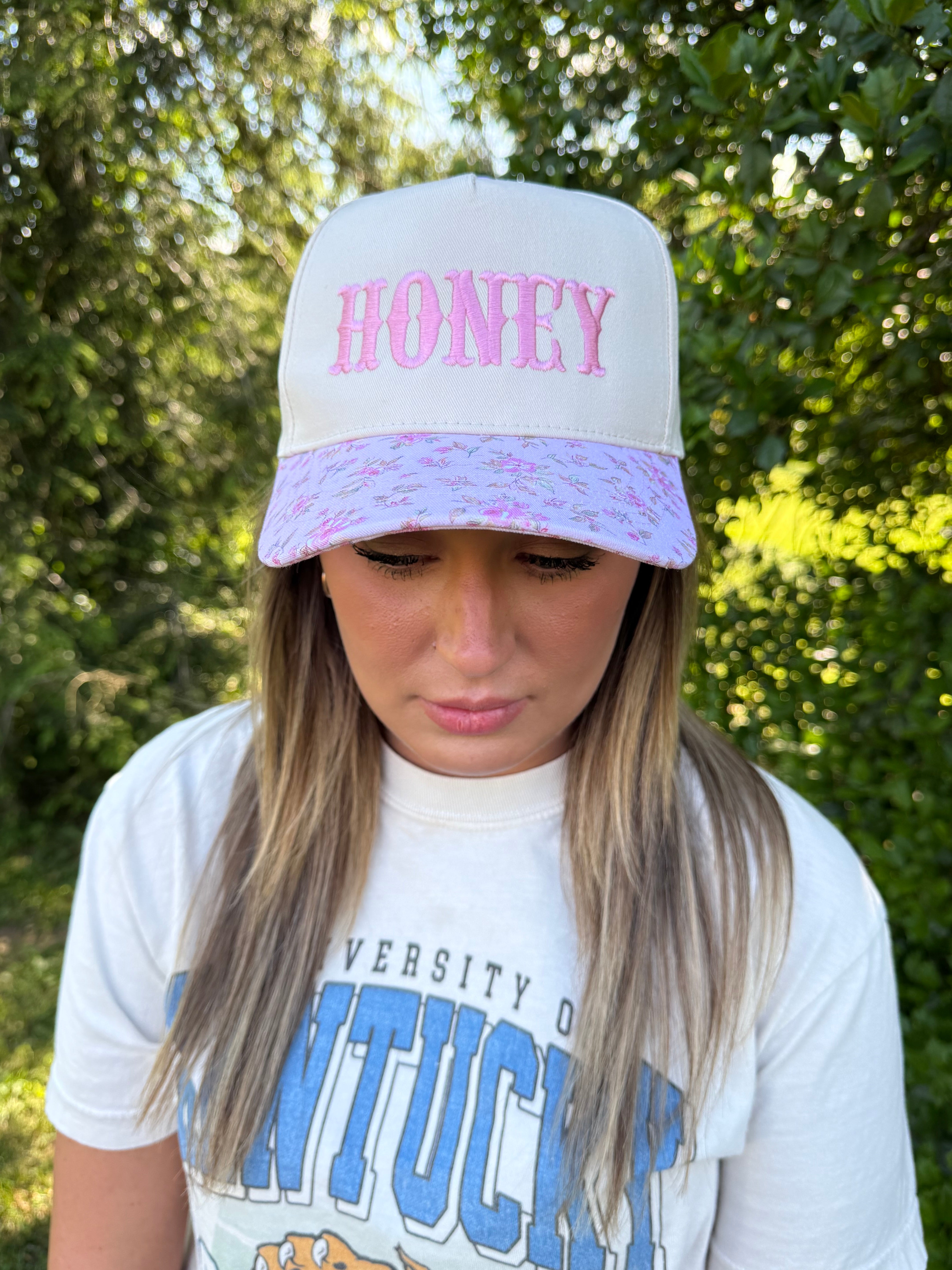HONEY Floral Pink Hat