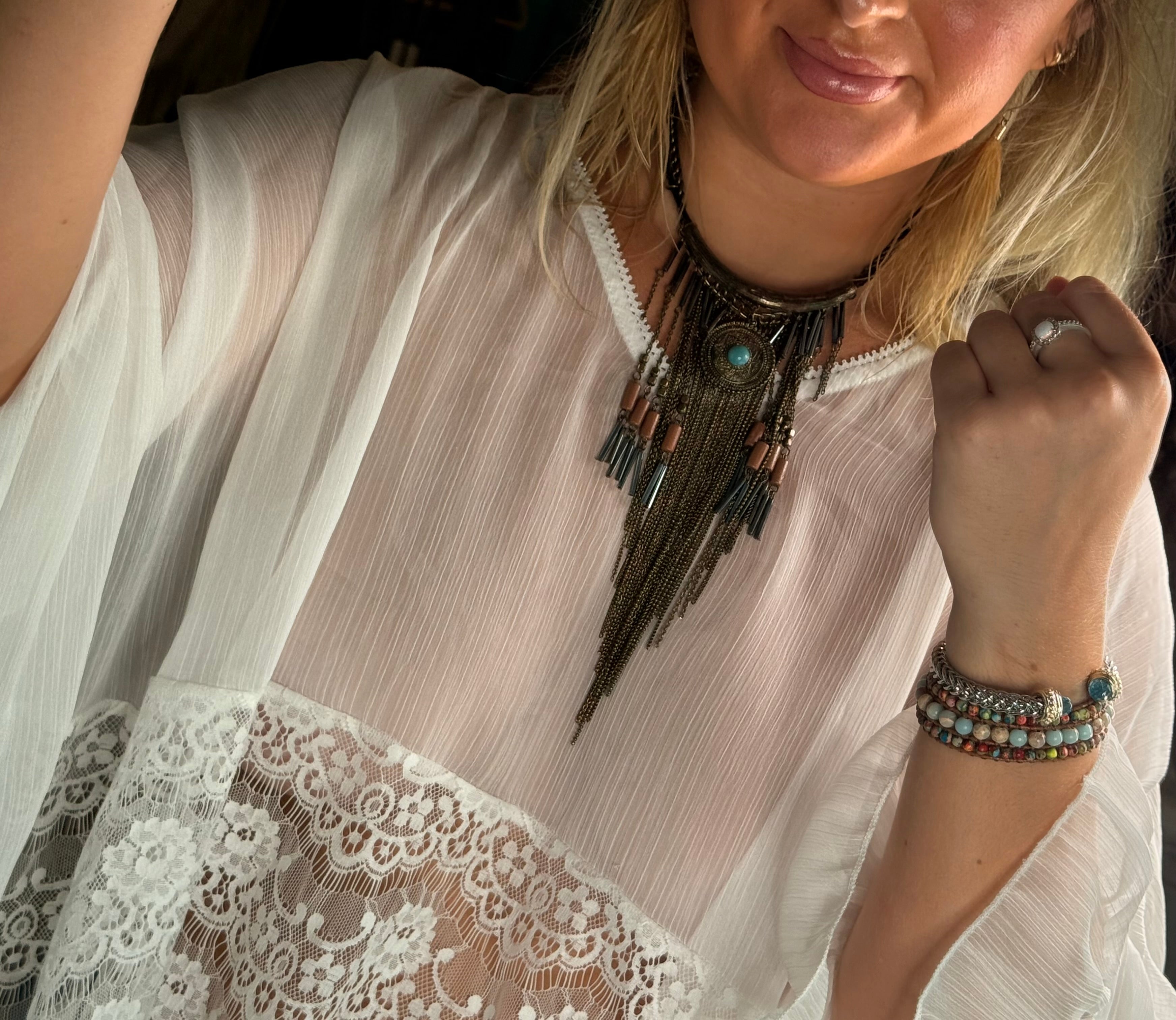 Desert Moonfall Fringe Necklace