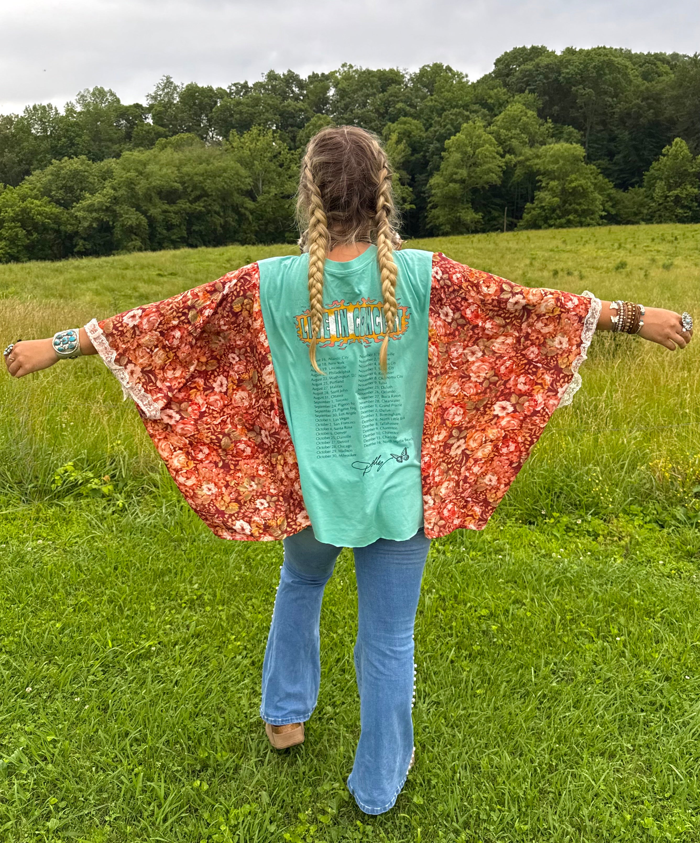 Dolly Upcycled Tee (lace trim)