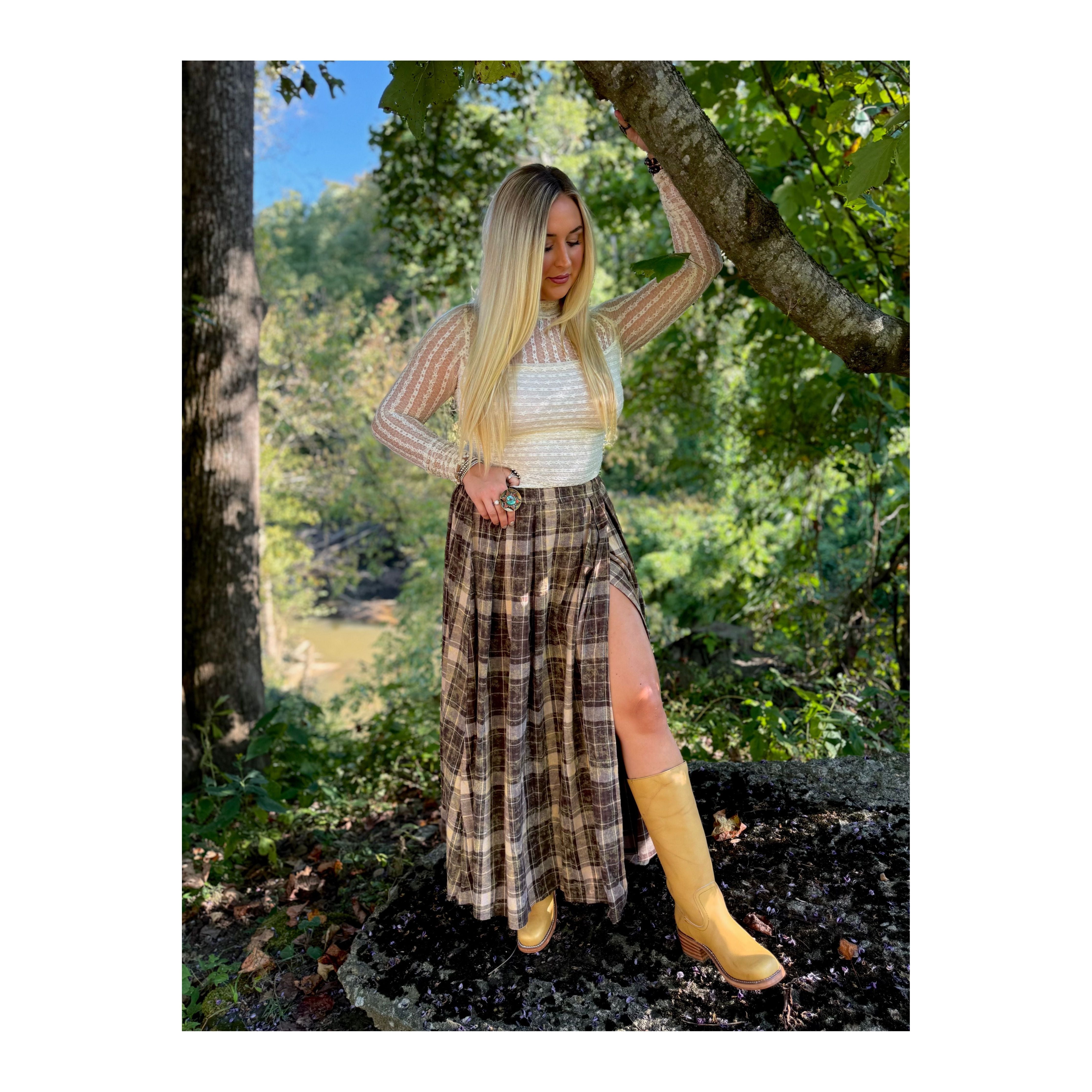 Prairie Days Flannel Maxi Skirt