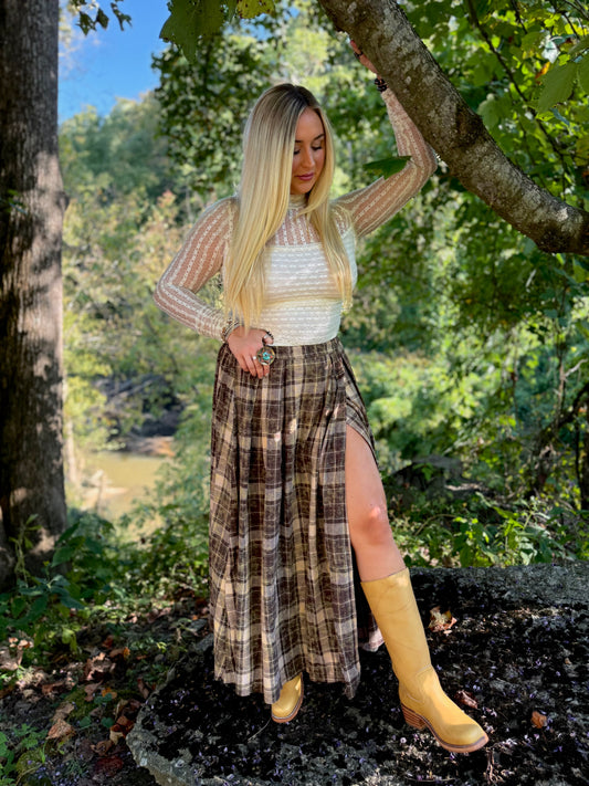 Prairie Days Flannel Maxi Skirt