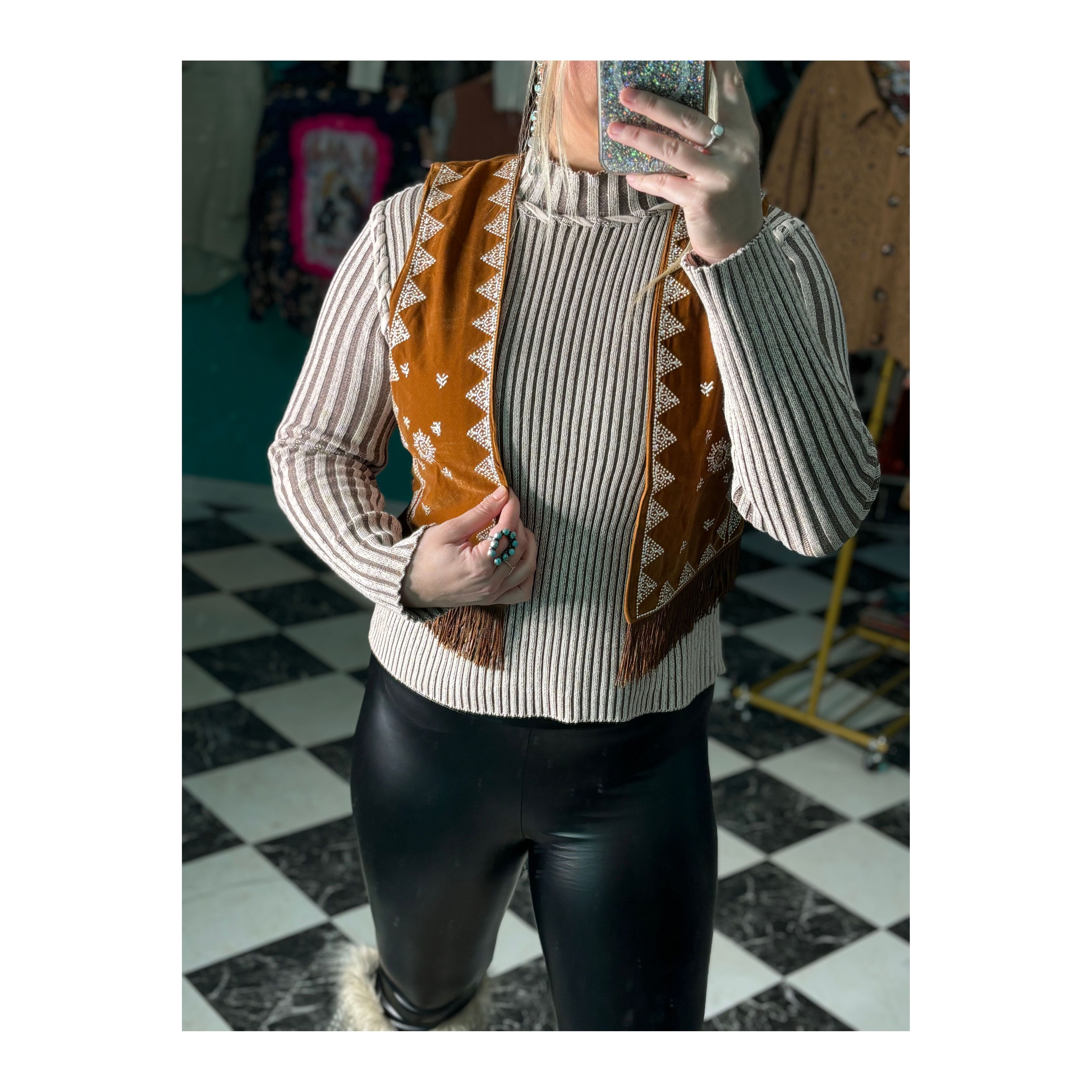 Gray Ribbed Turtleneck Sweater