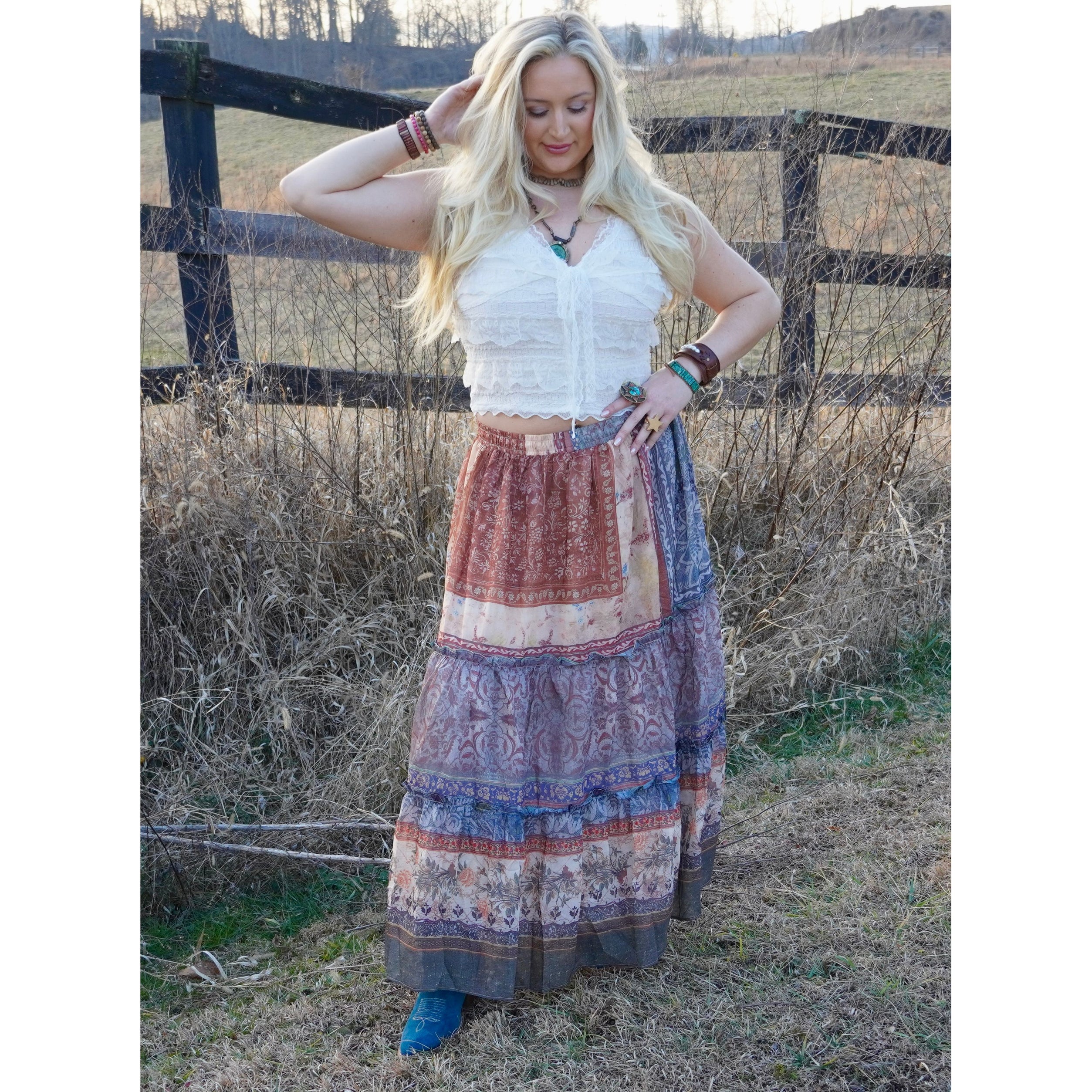 POL: White Lace Ruffle Tank