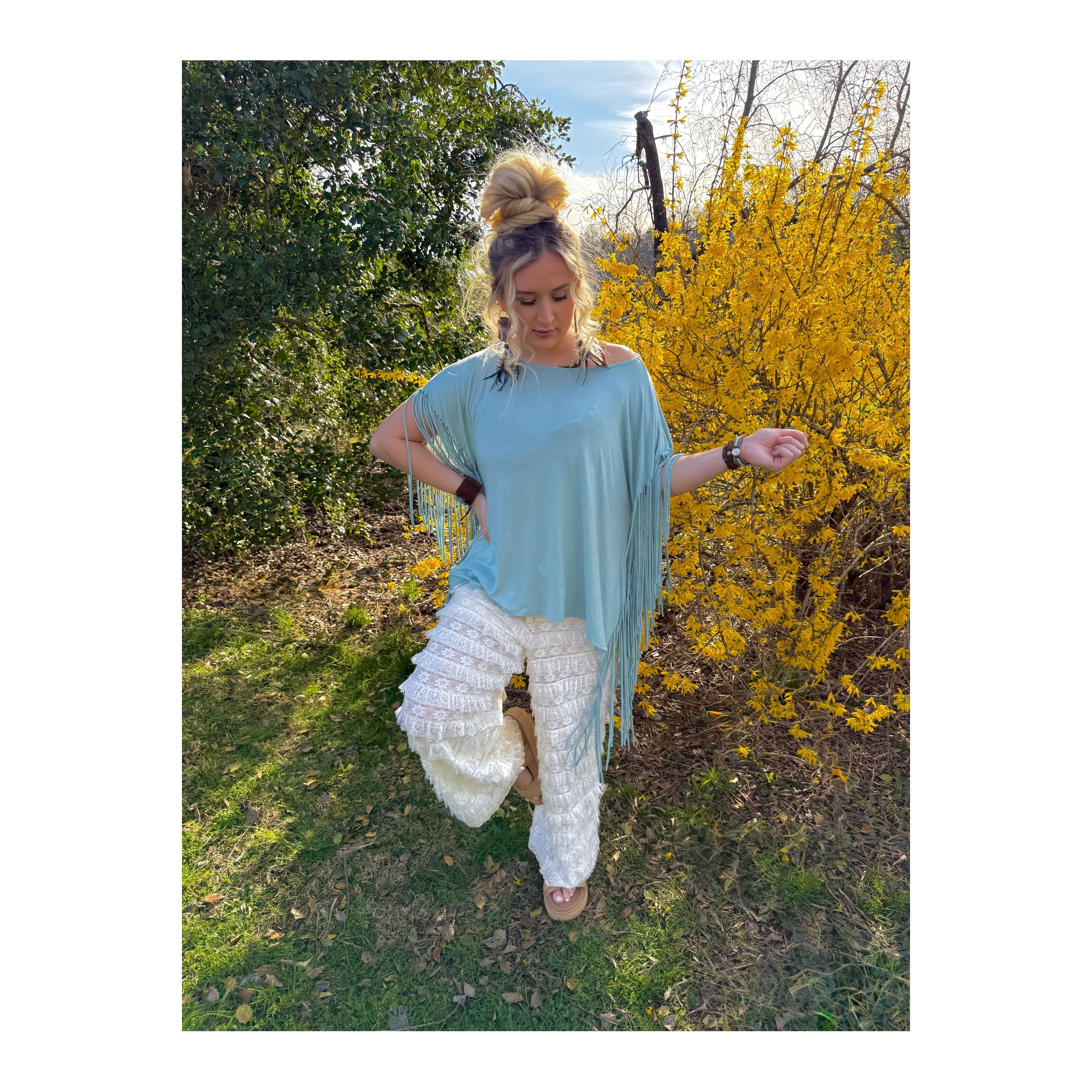 POL: Lace DayDream Ruffle Pants
