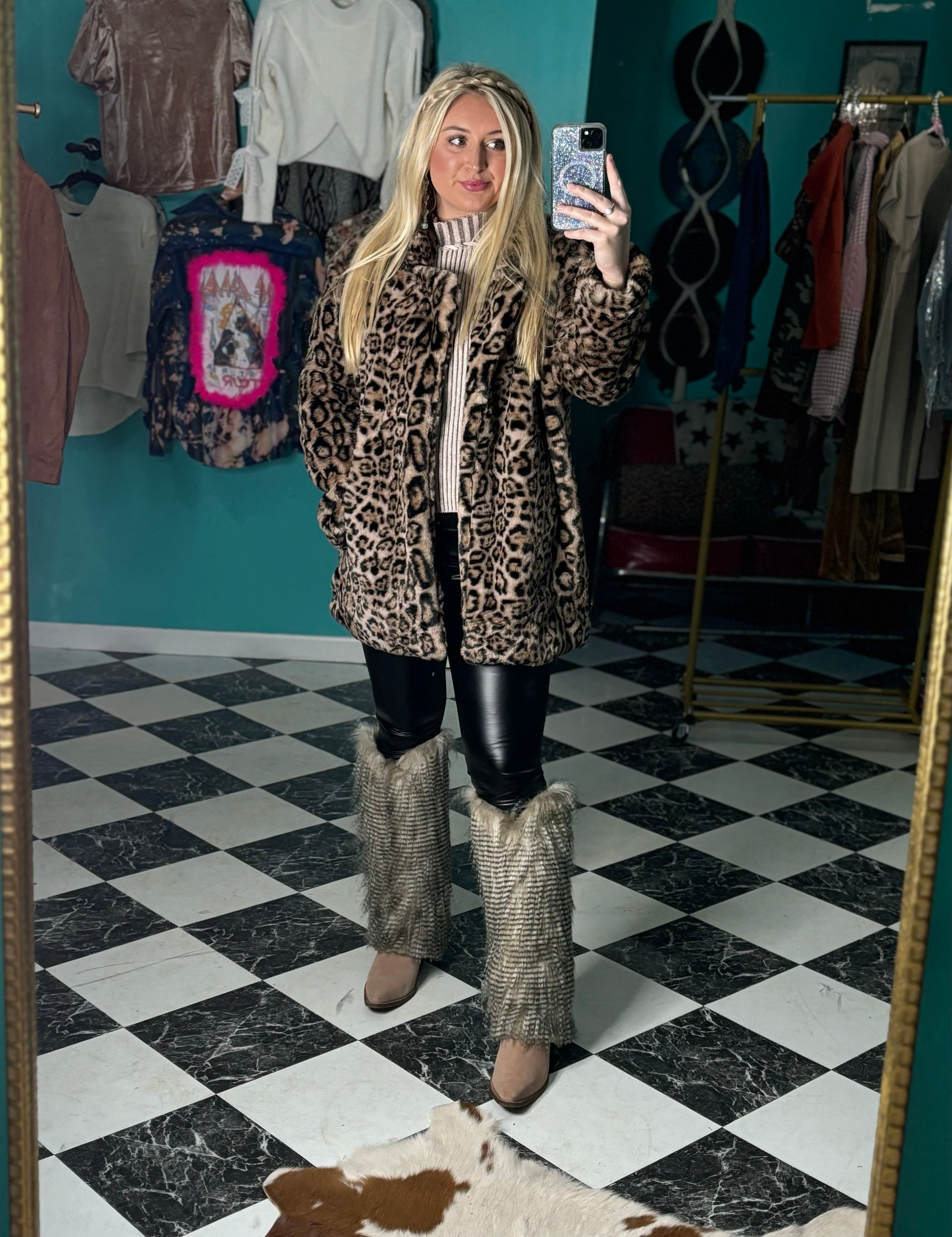 Cheetah Faux Fur Jacket