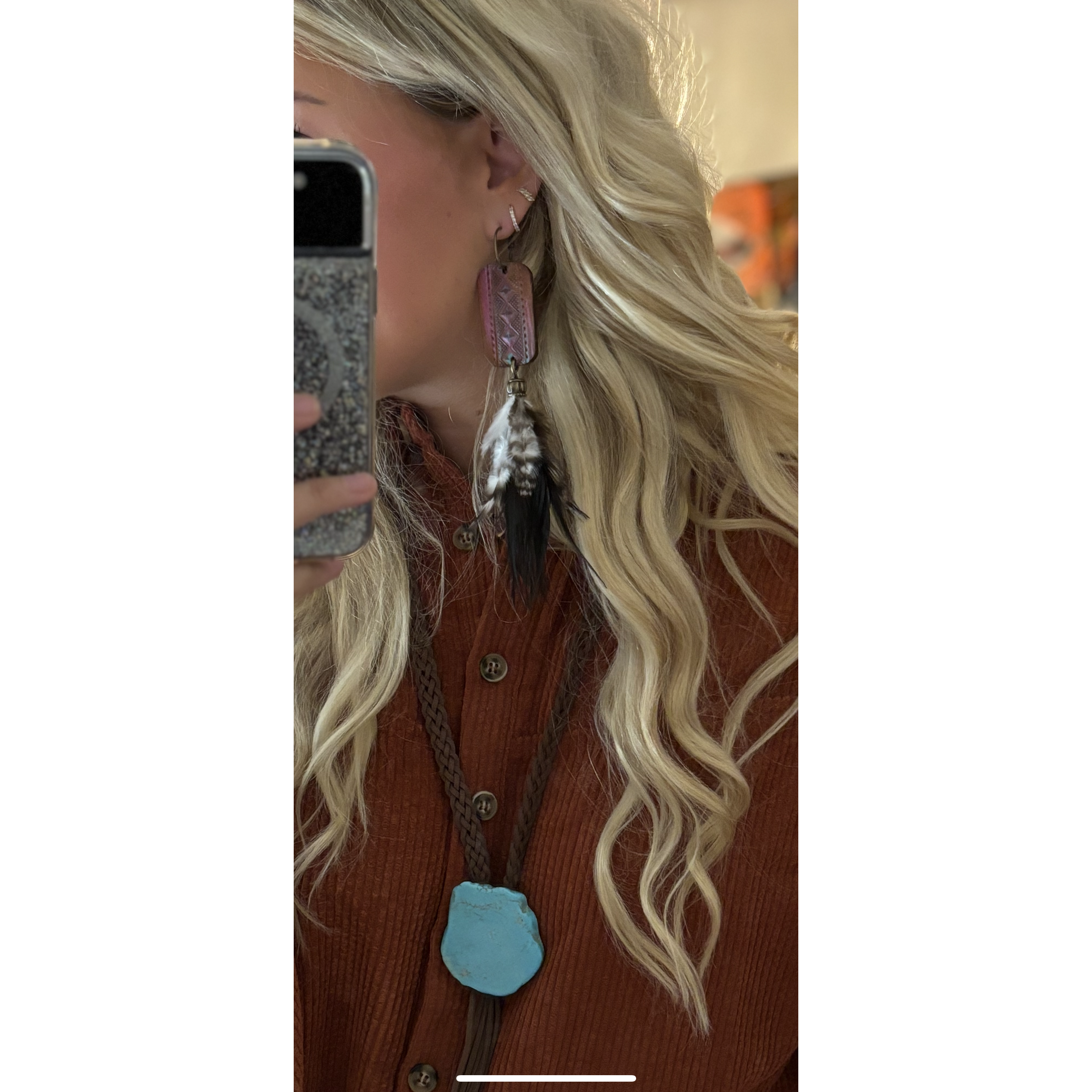 Tiger Feather Earrings