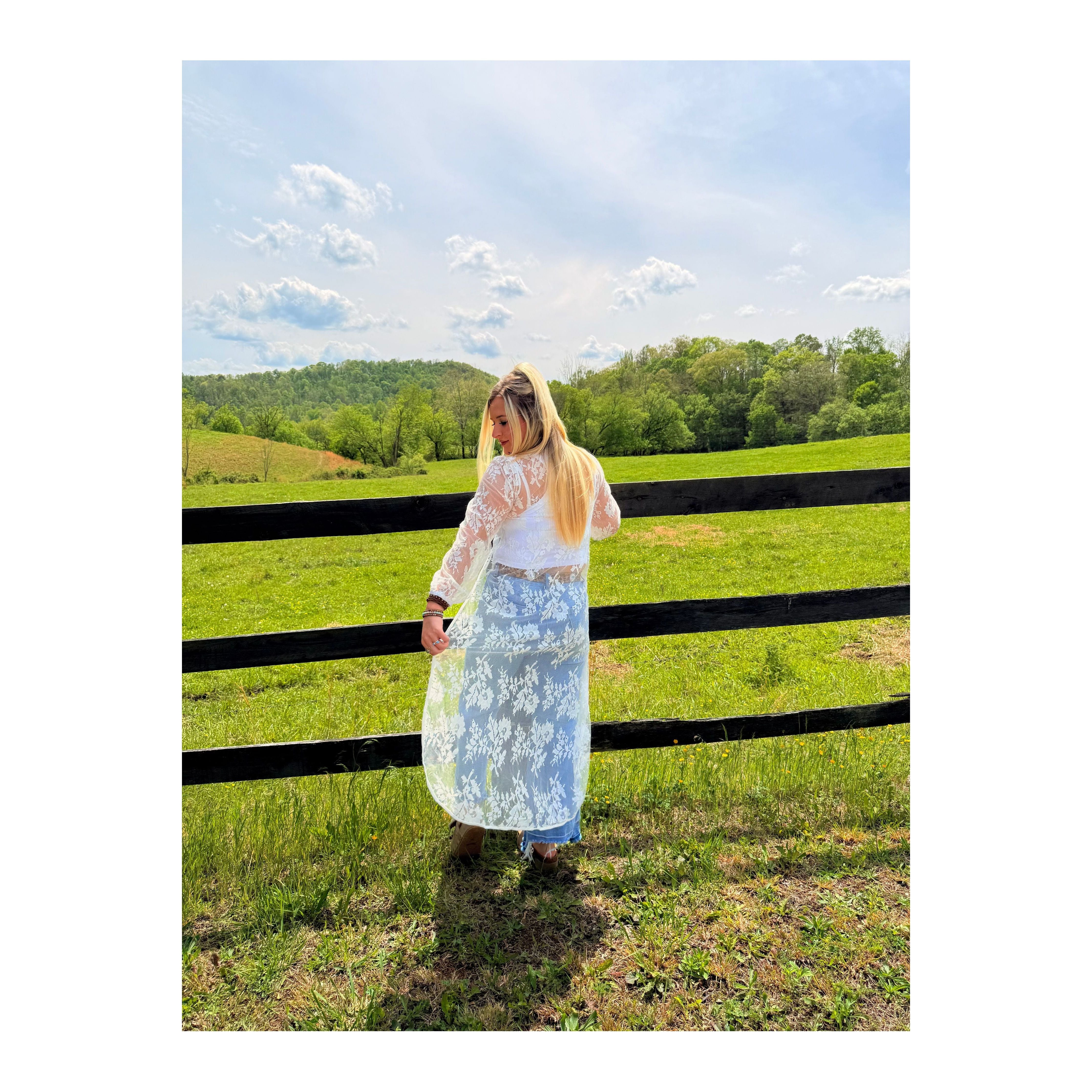 Rhiannon High Low Lace Sheer Top