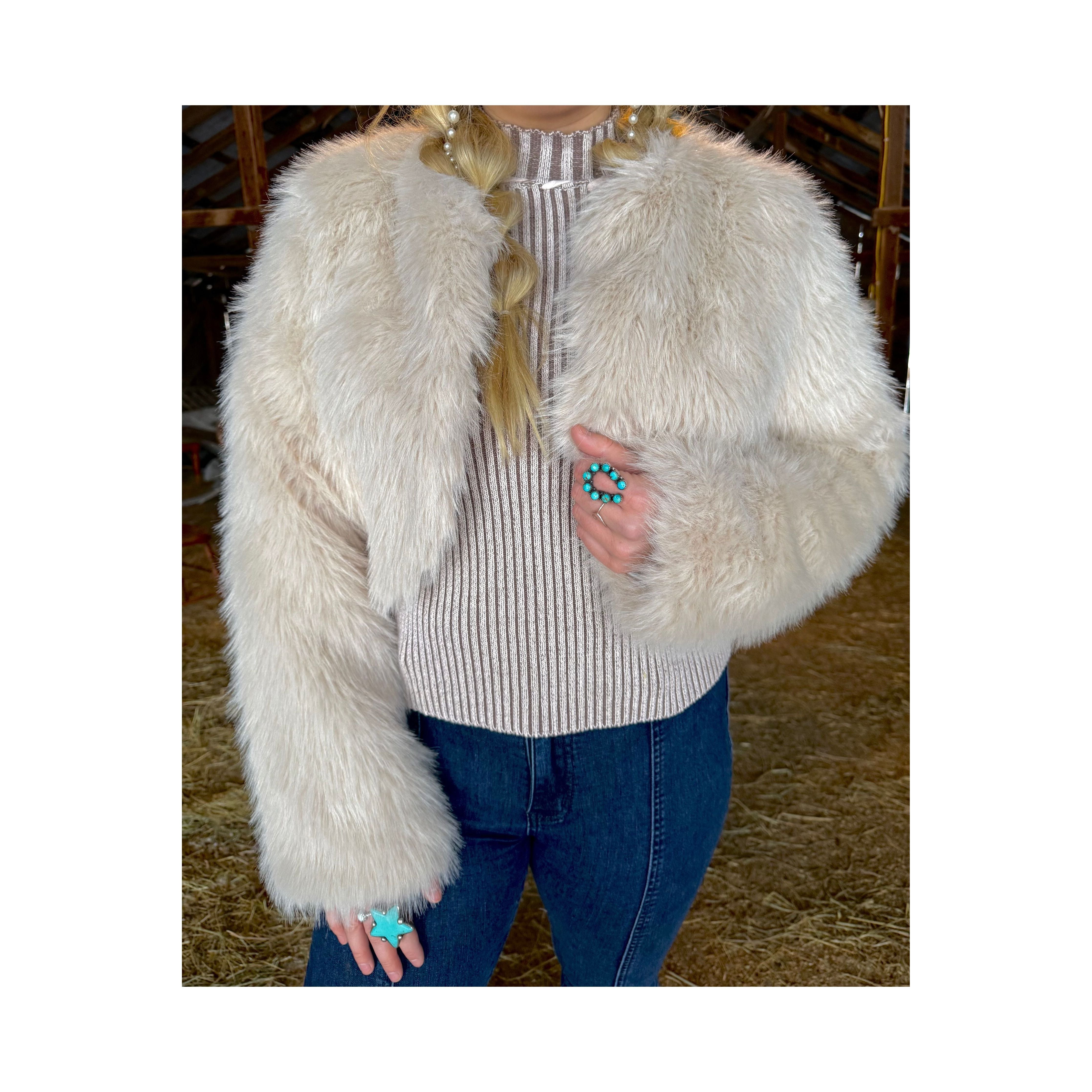 Aspen Cream Faux Fur Coat