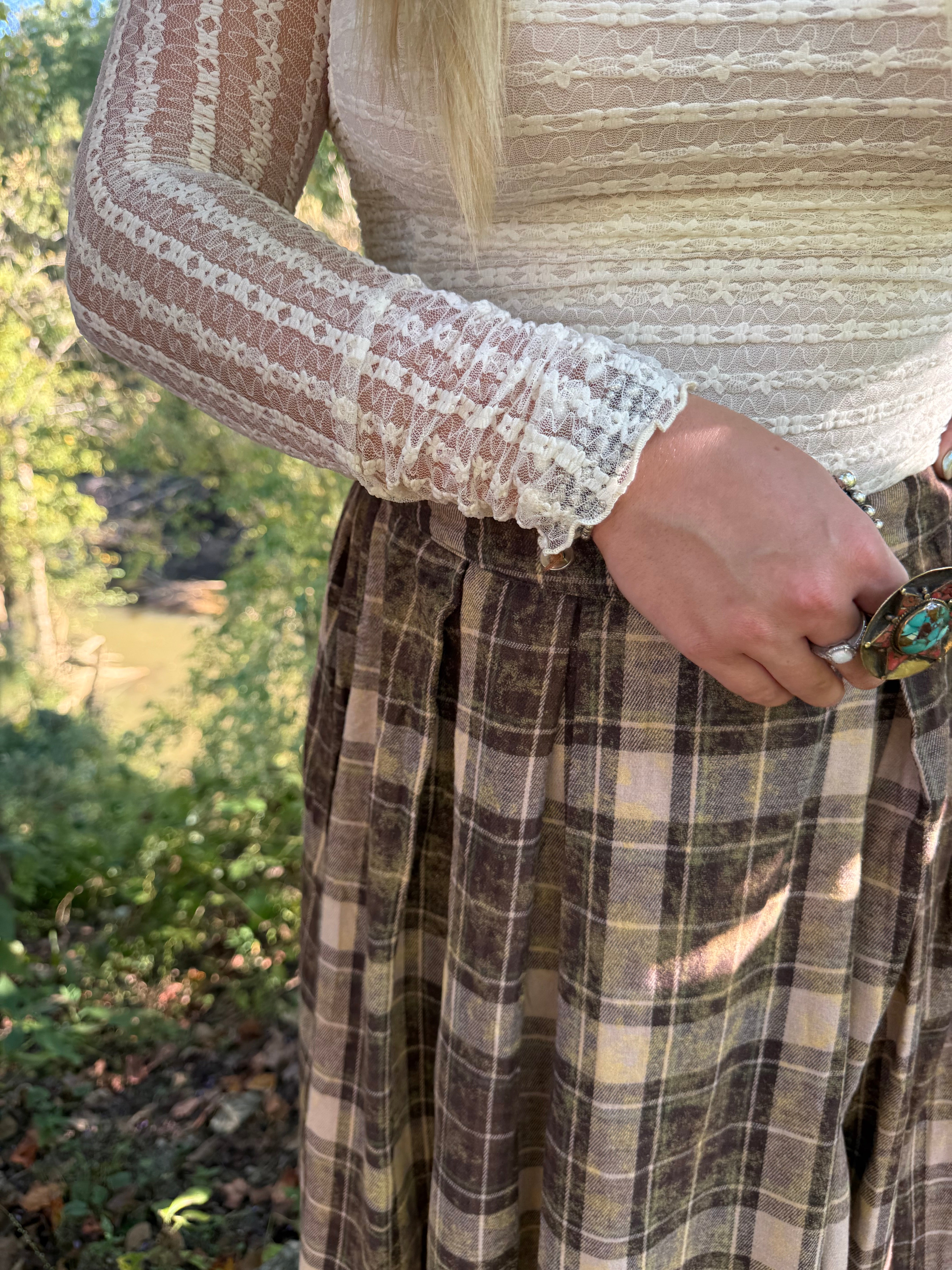 Cream Lace Ruched Mock Neck Bodysuit