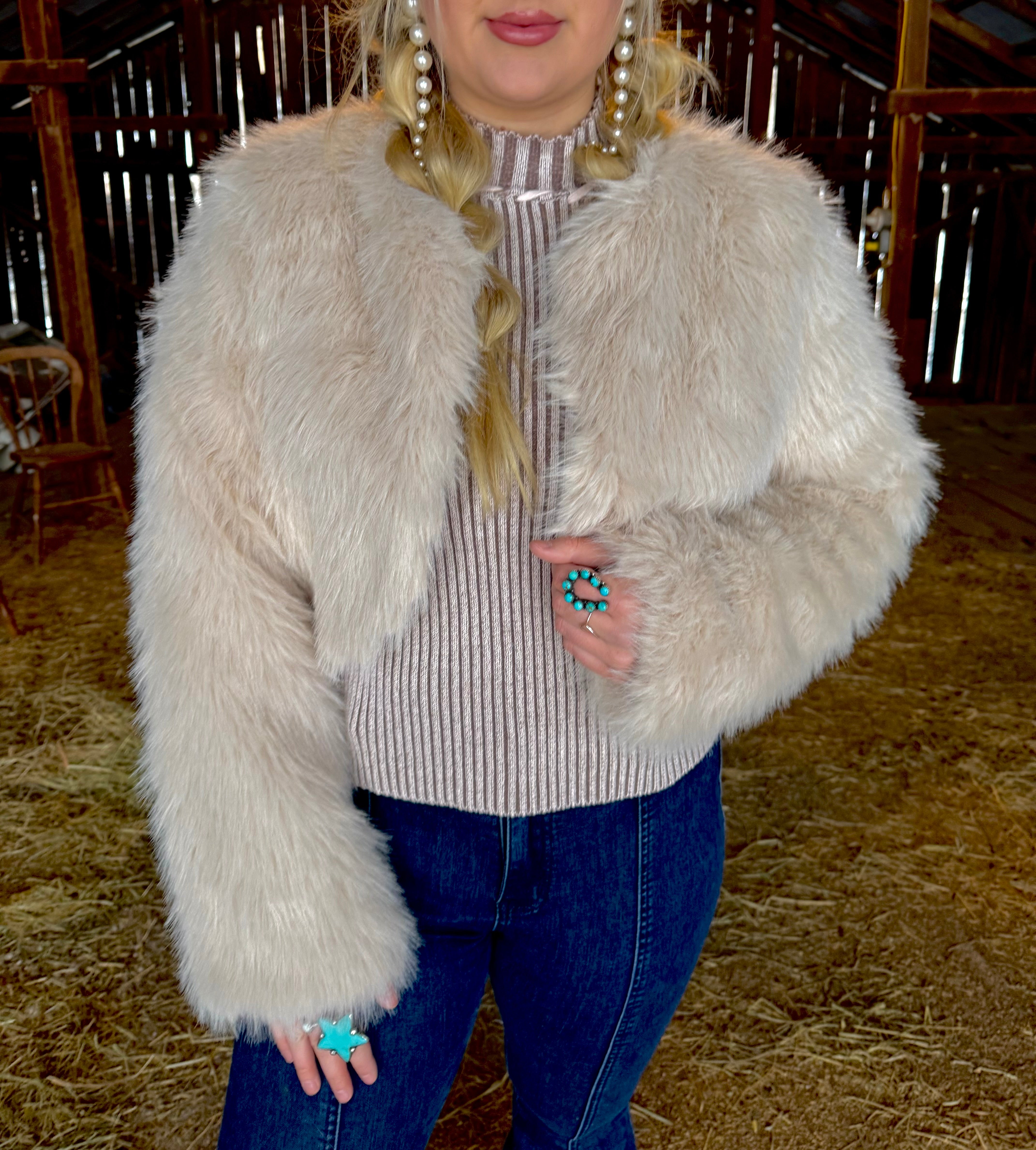 Aspen Cream Faux Fur Coat