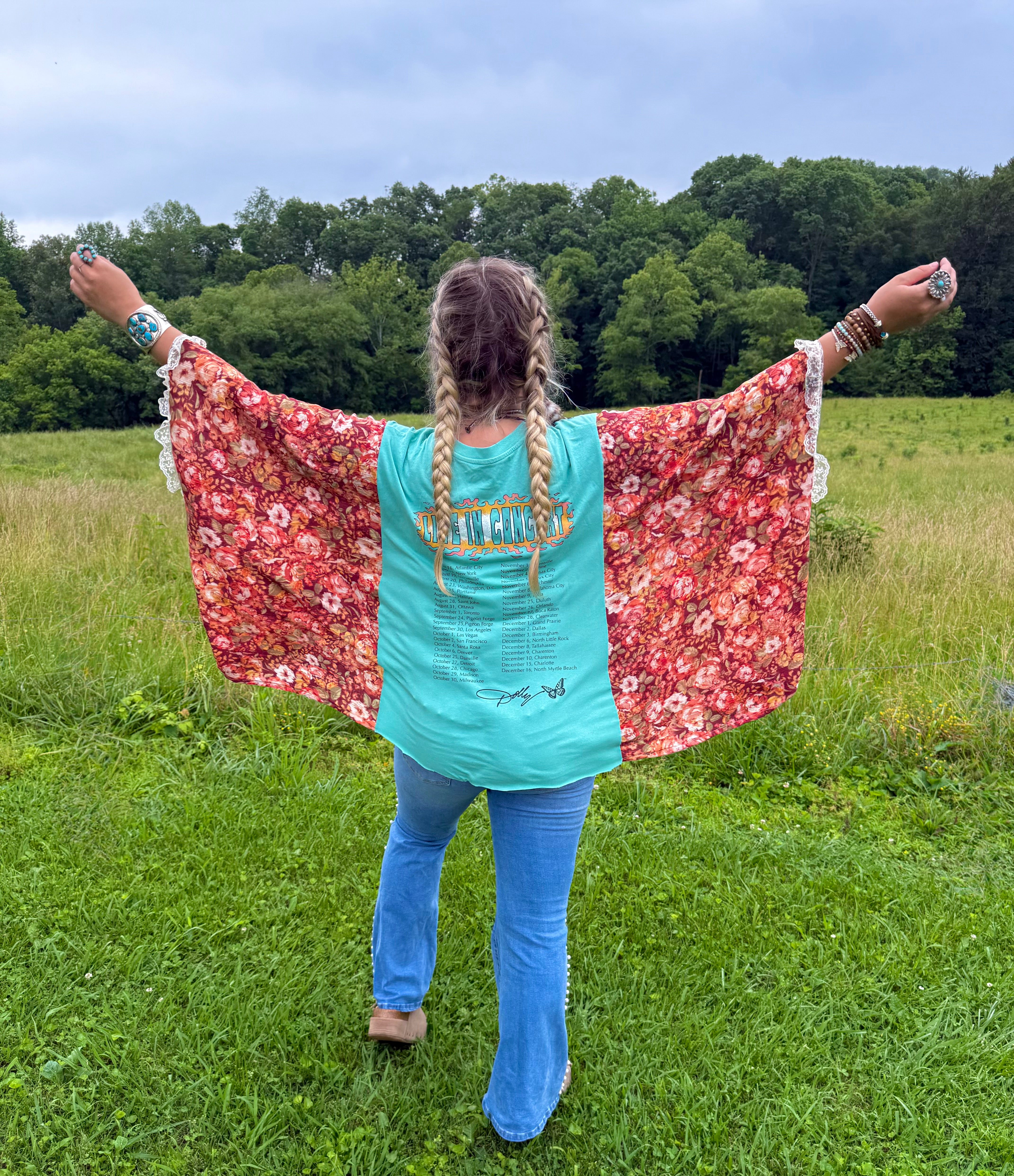 Dolly Upcycled Tee (lace trim)