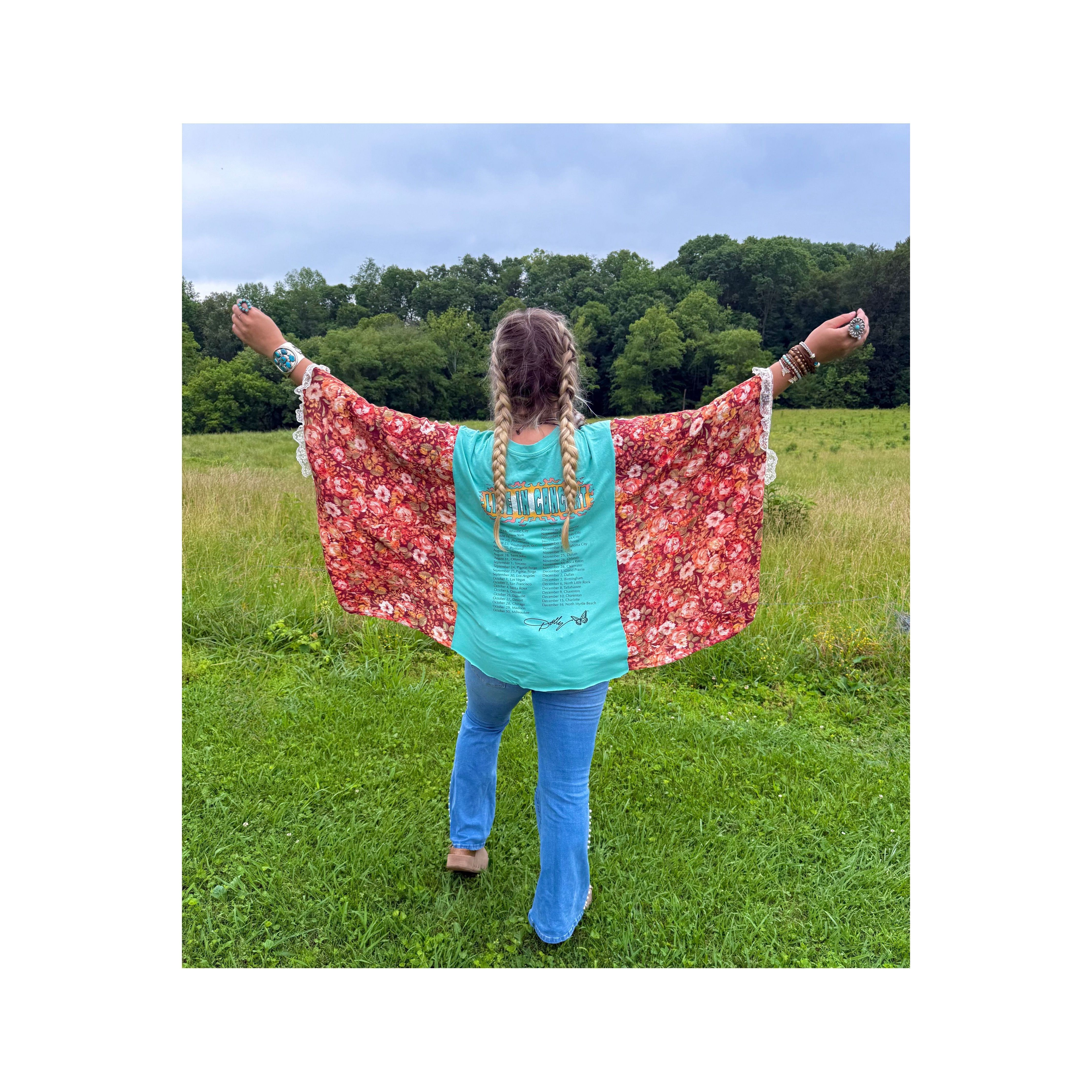 Dolly Upcycled Tee (lace trim)