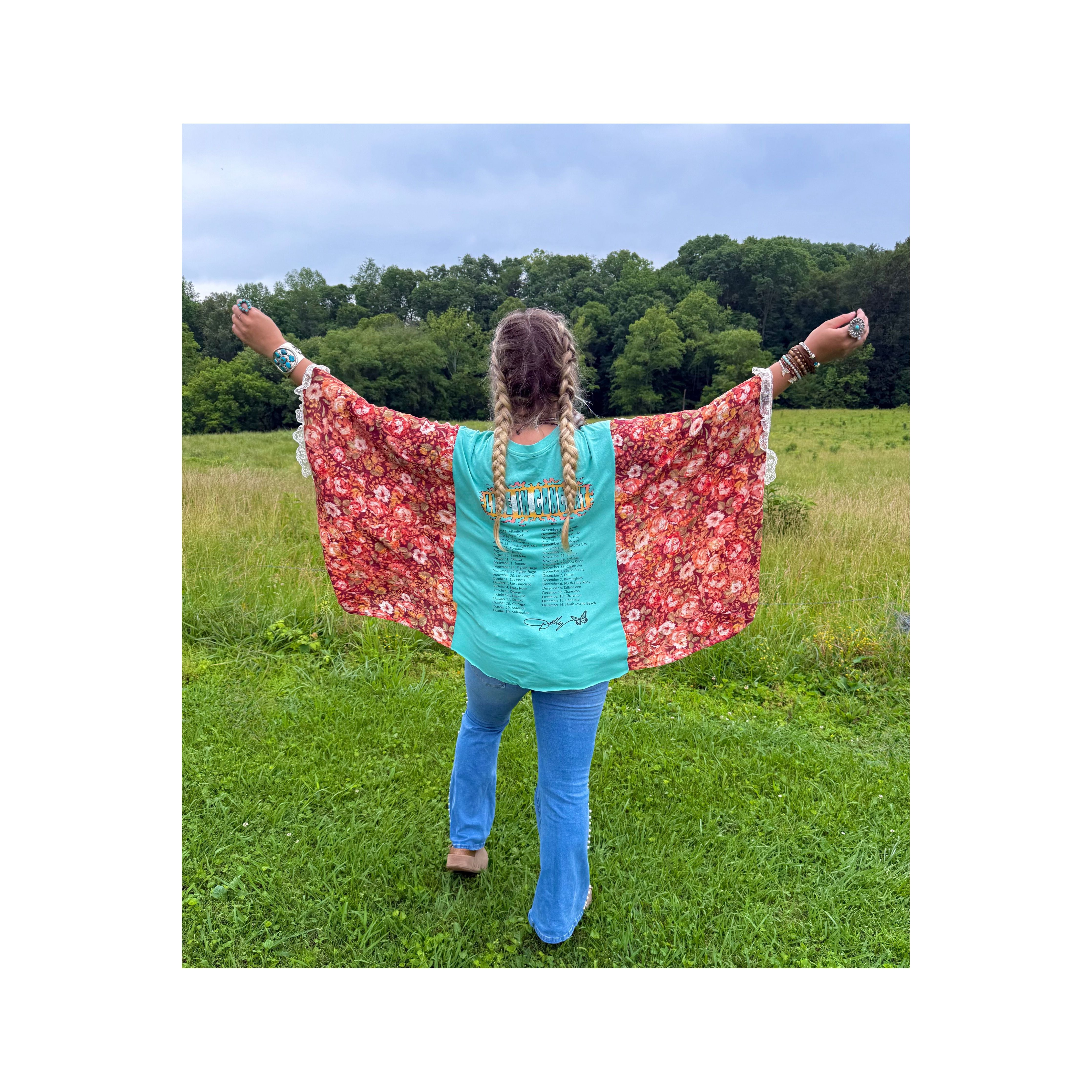 Dolly Upcycled Tee (lace trim)