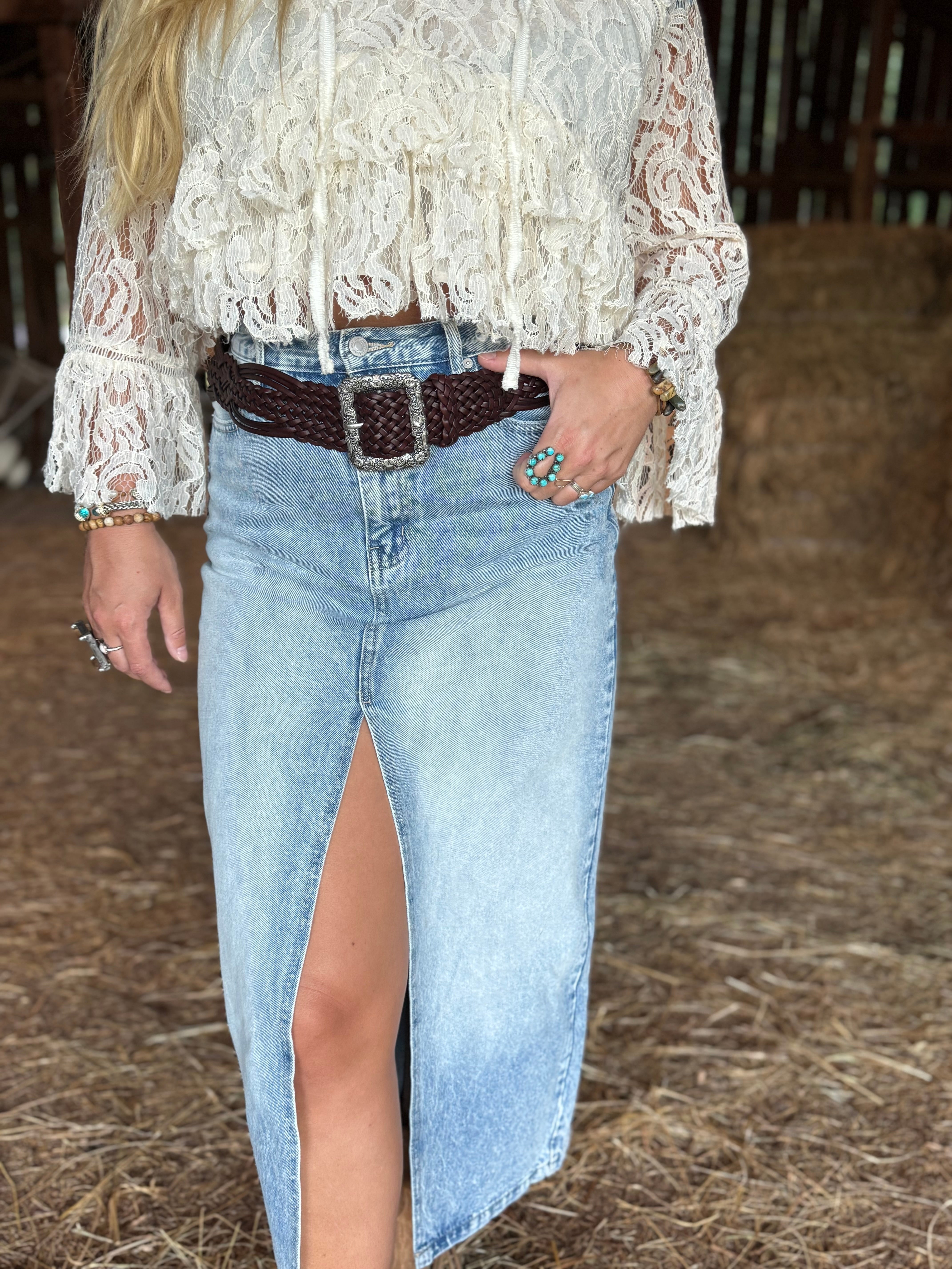 Bonnie Braided Leather Belt