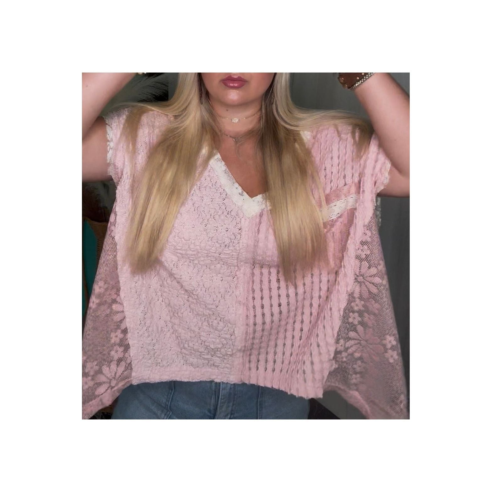 POL: All For Boho Pink Lace Top