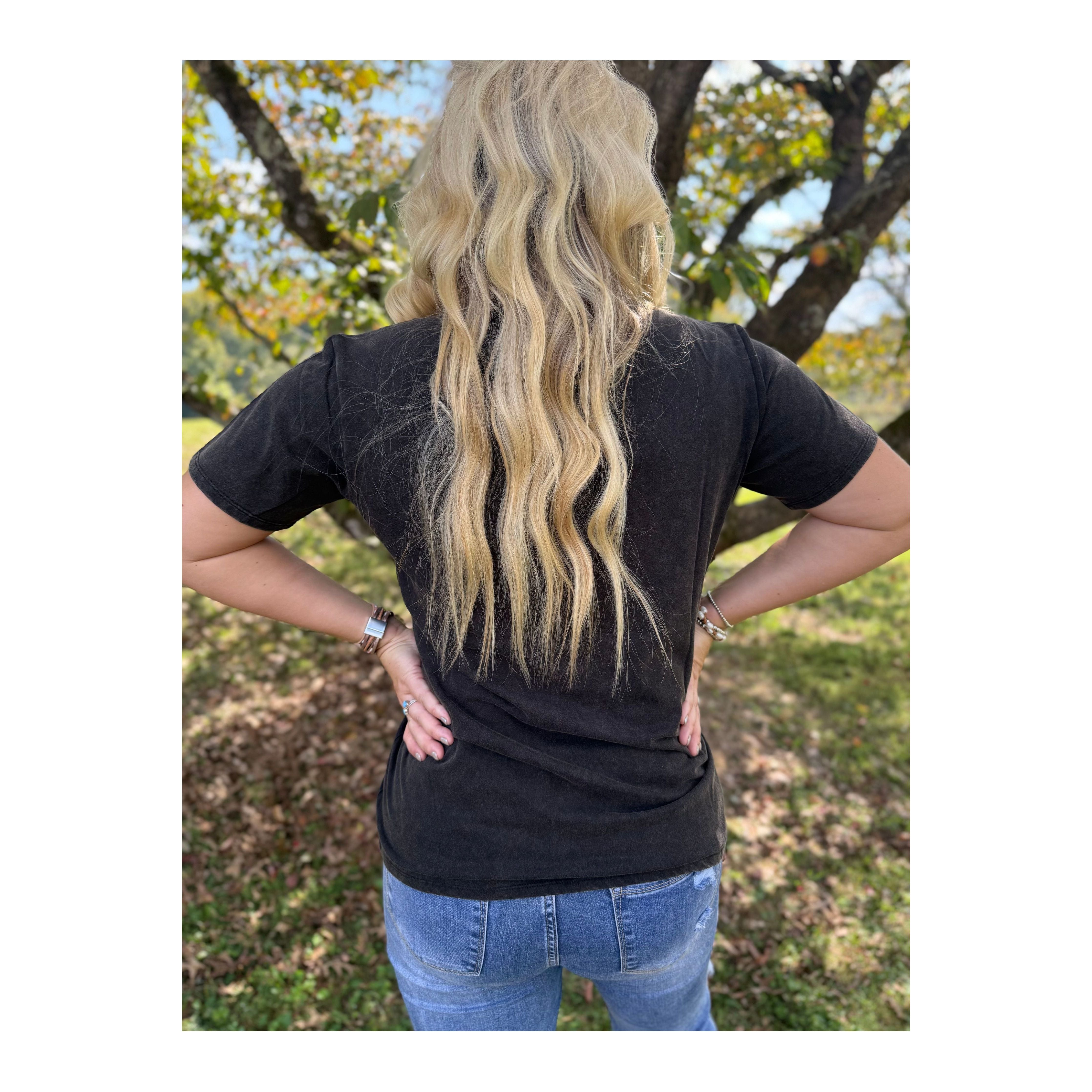 Zenana Ash Black Tee