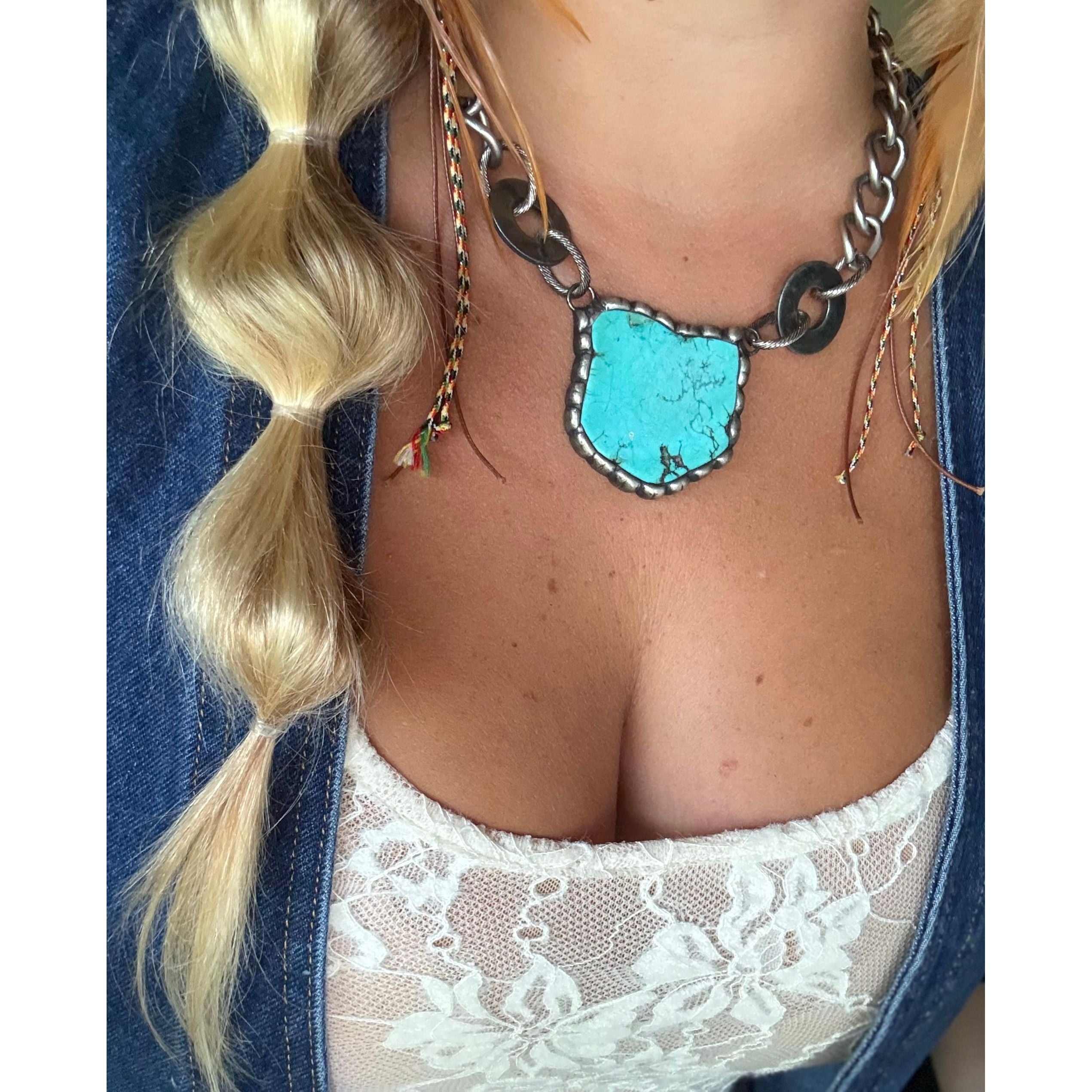 Turquoise chain necklace