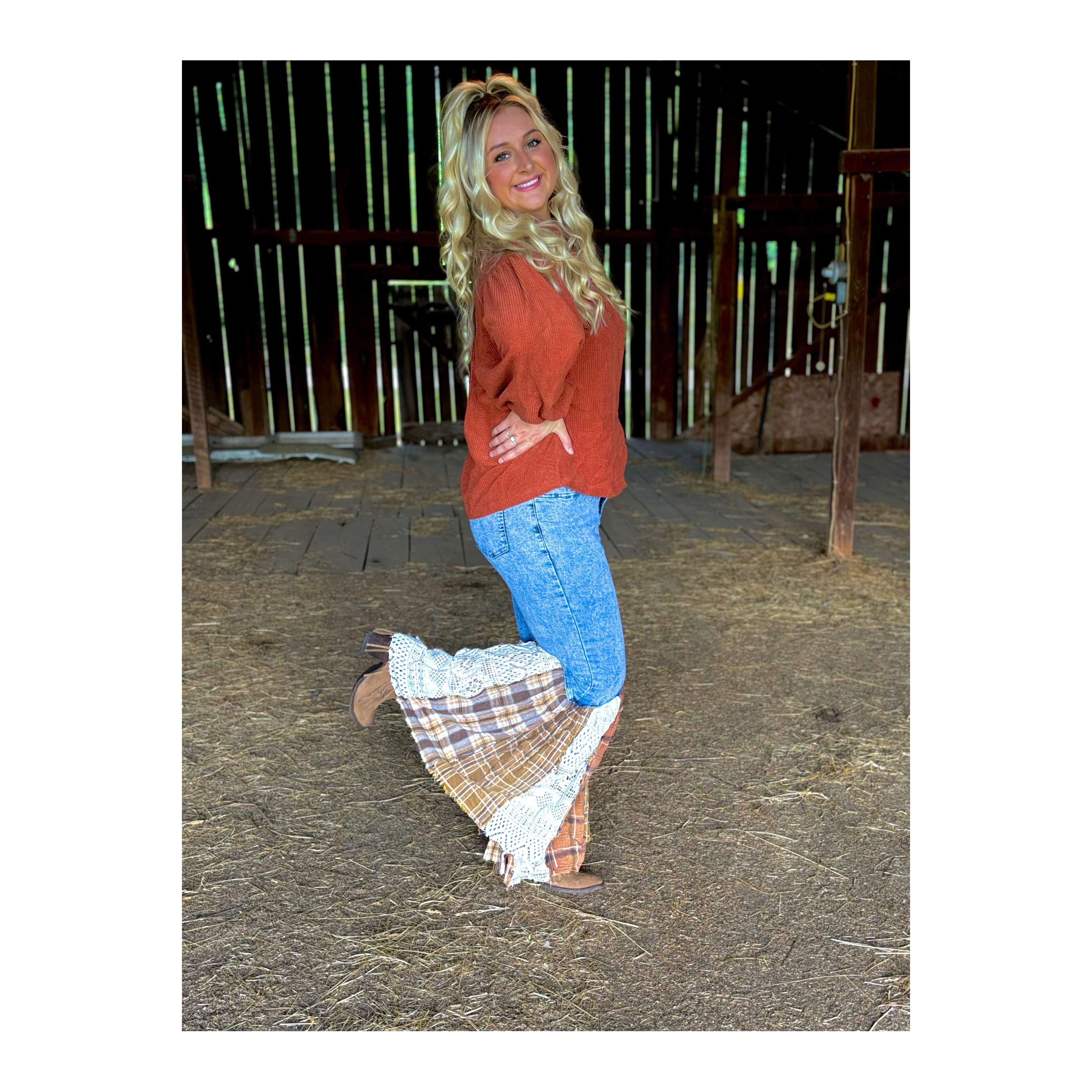 Flirty Flannel Flare Jeans