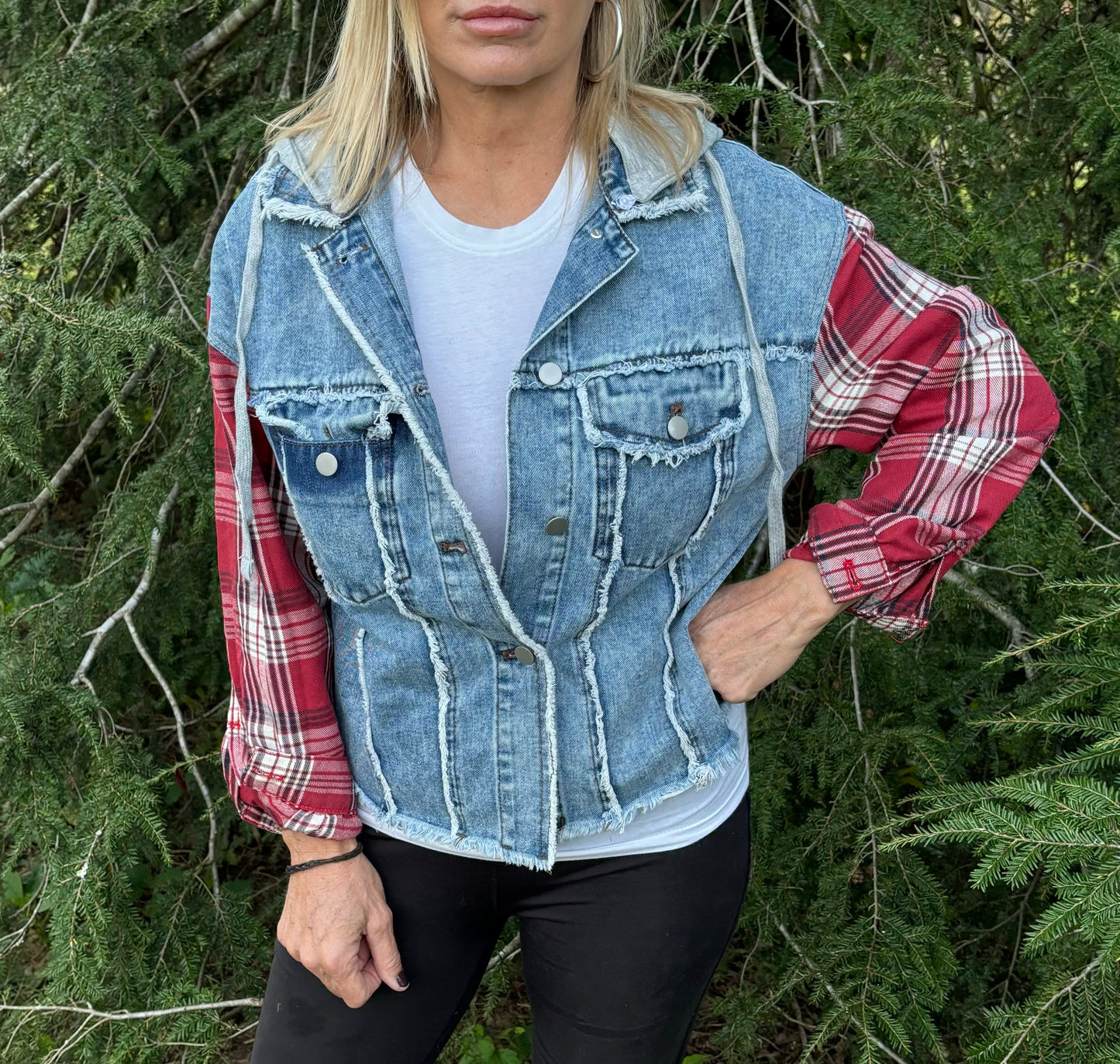 Asher Plaid & Denim Jacket