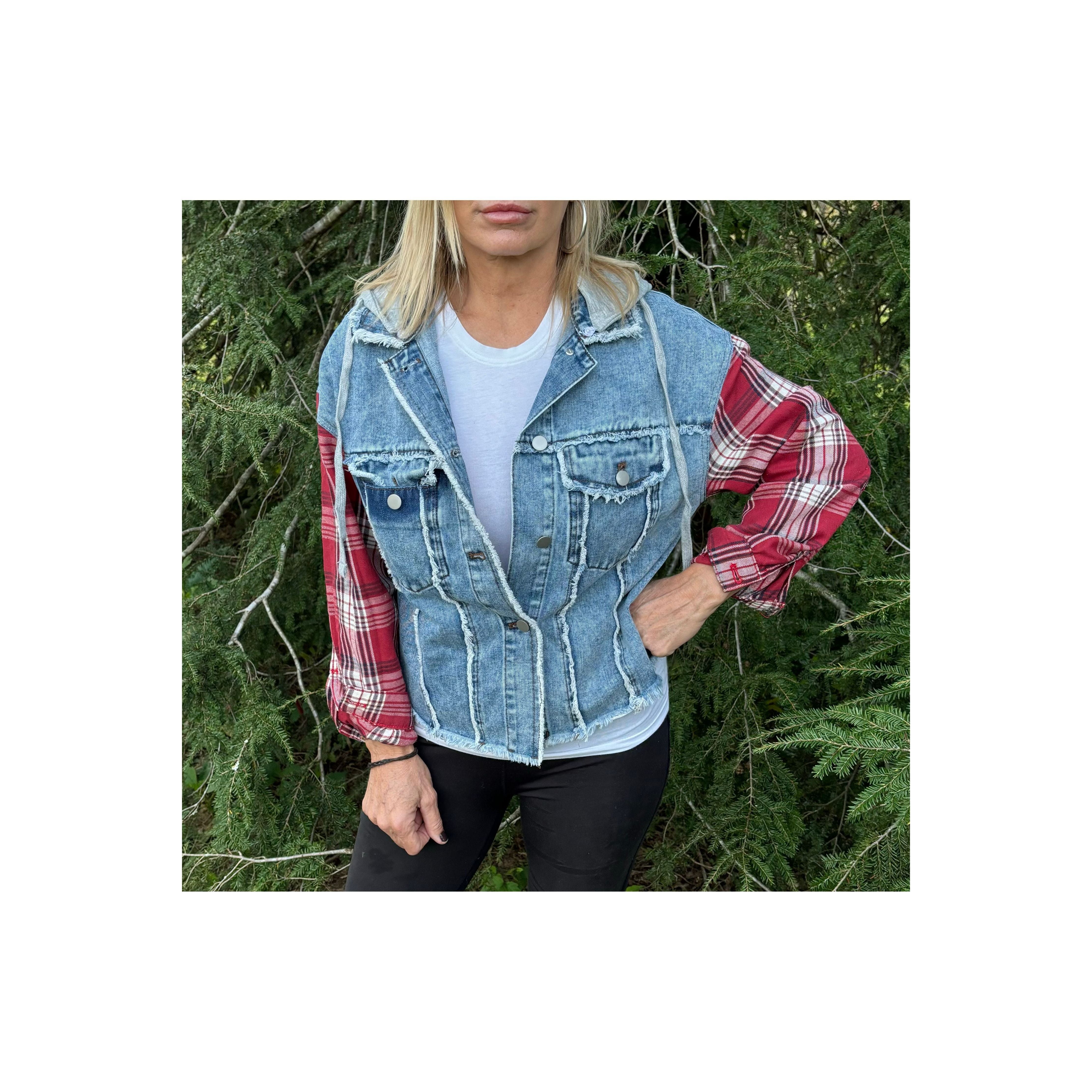 Asher Plaid & Denim Jacket