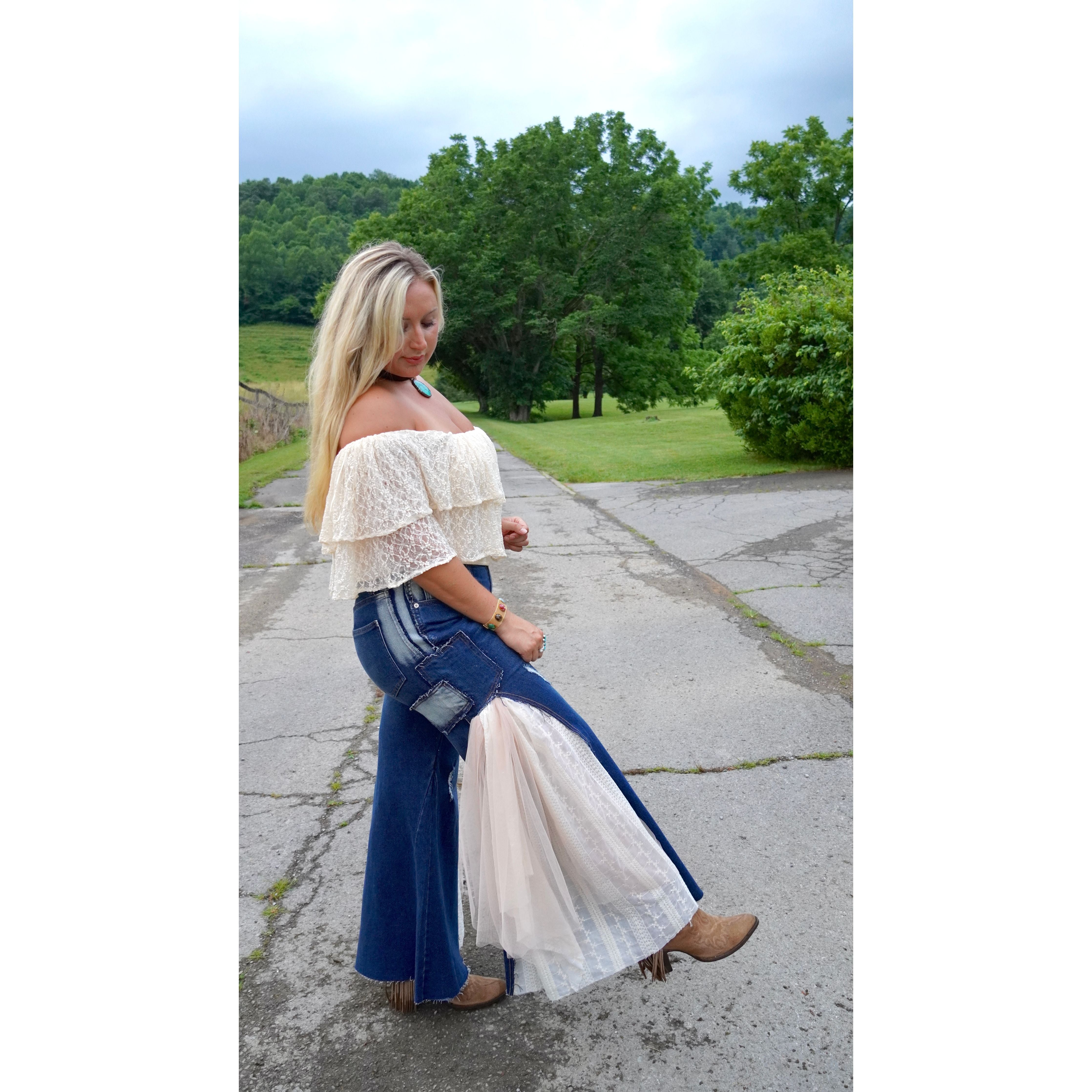 Layered Lace Bell-bottoms