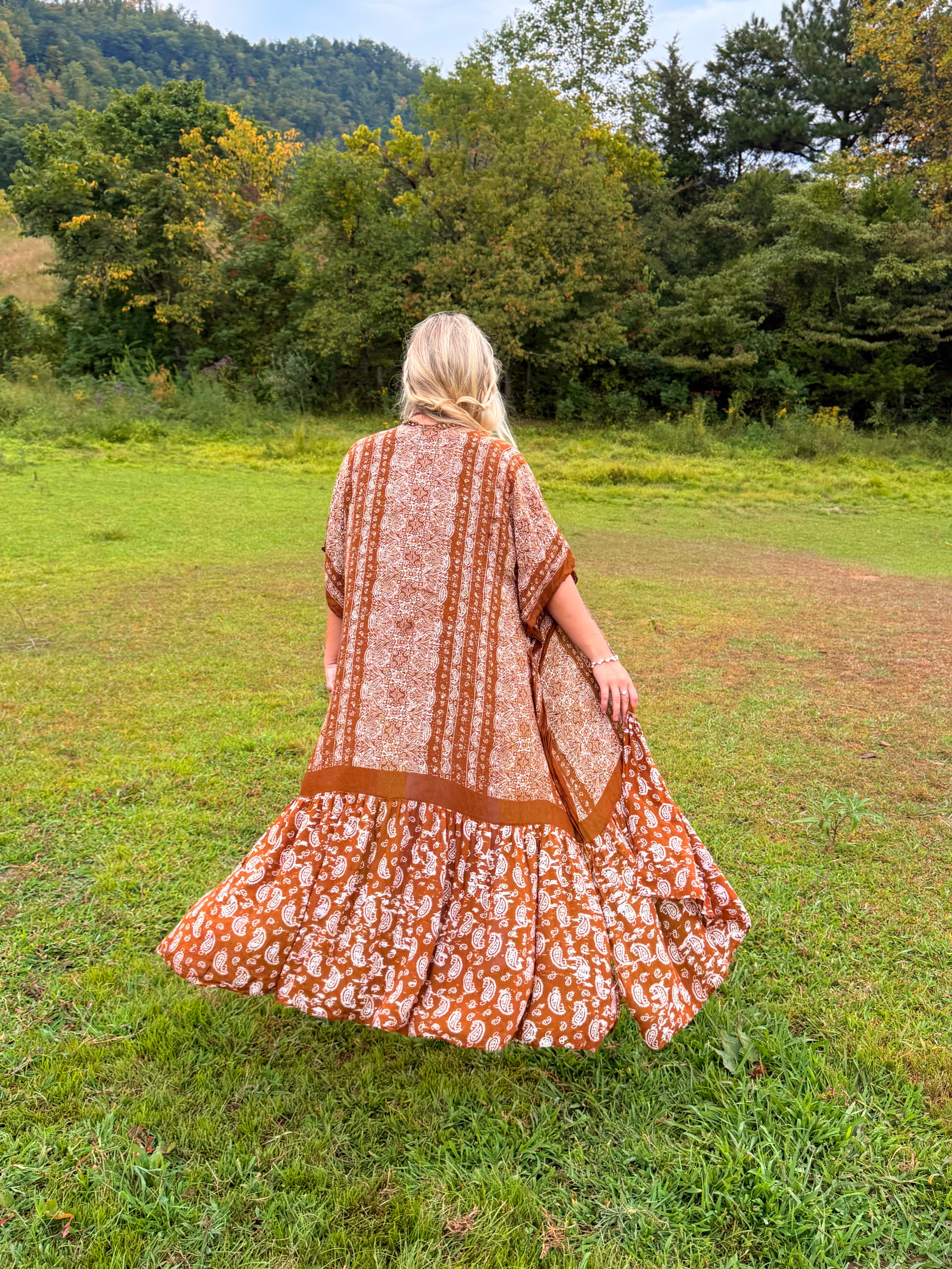 Rustic Spirit Brown Paisley Duster