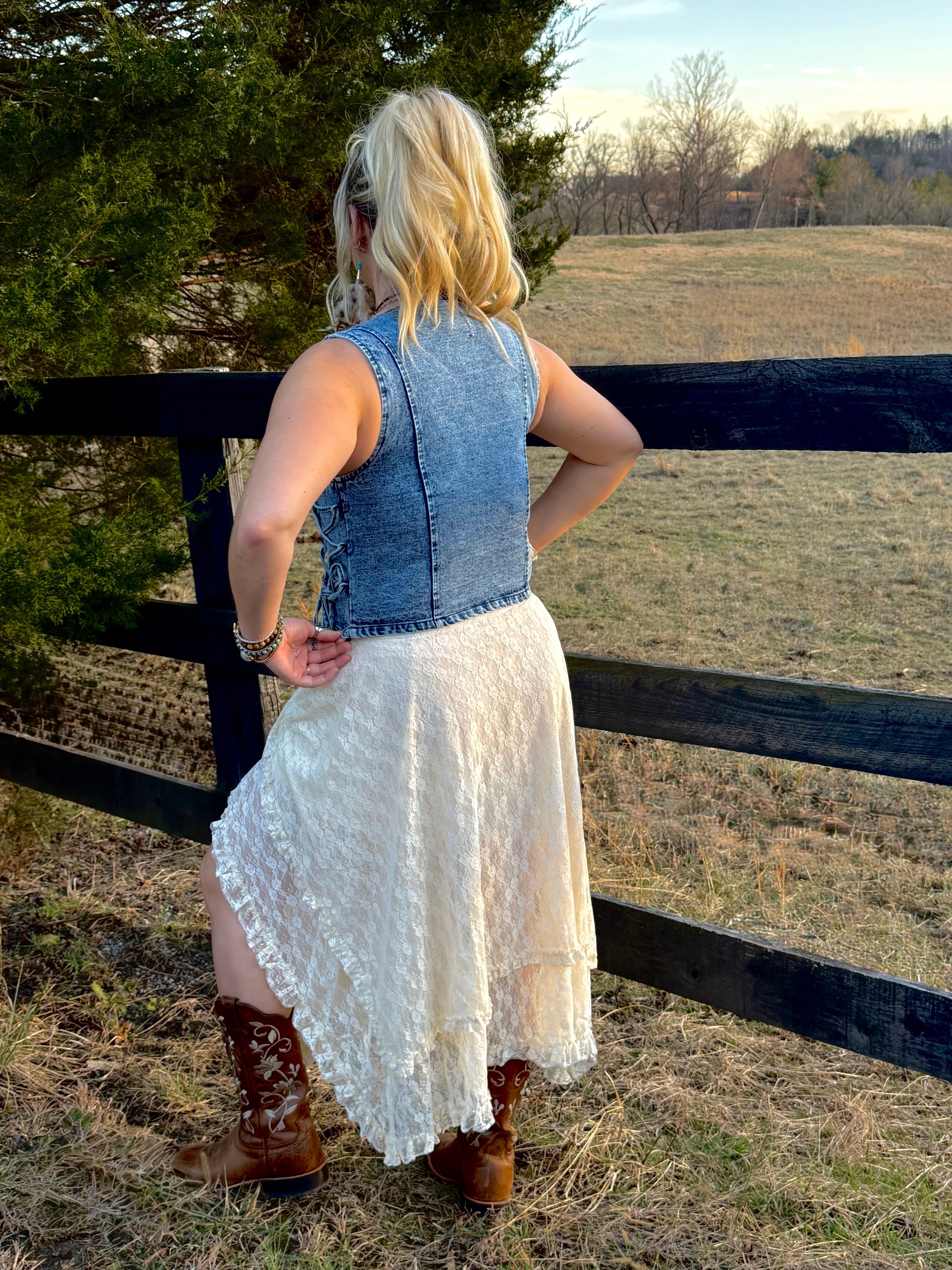 Loren White Lace Skirt