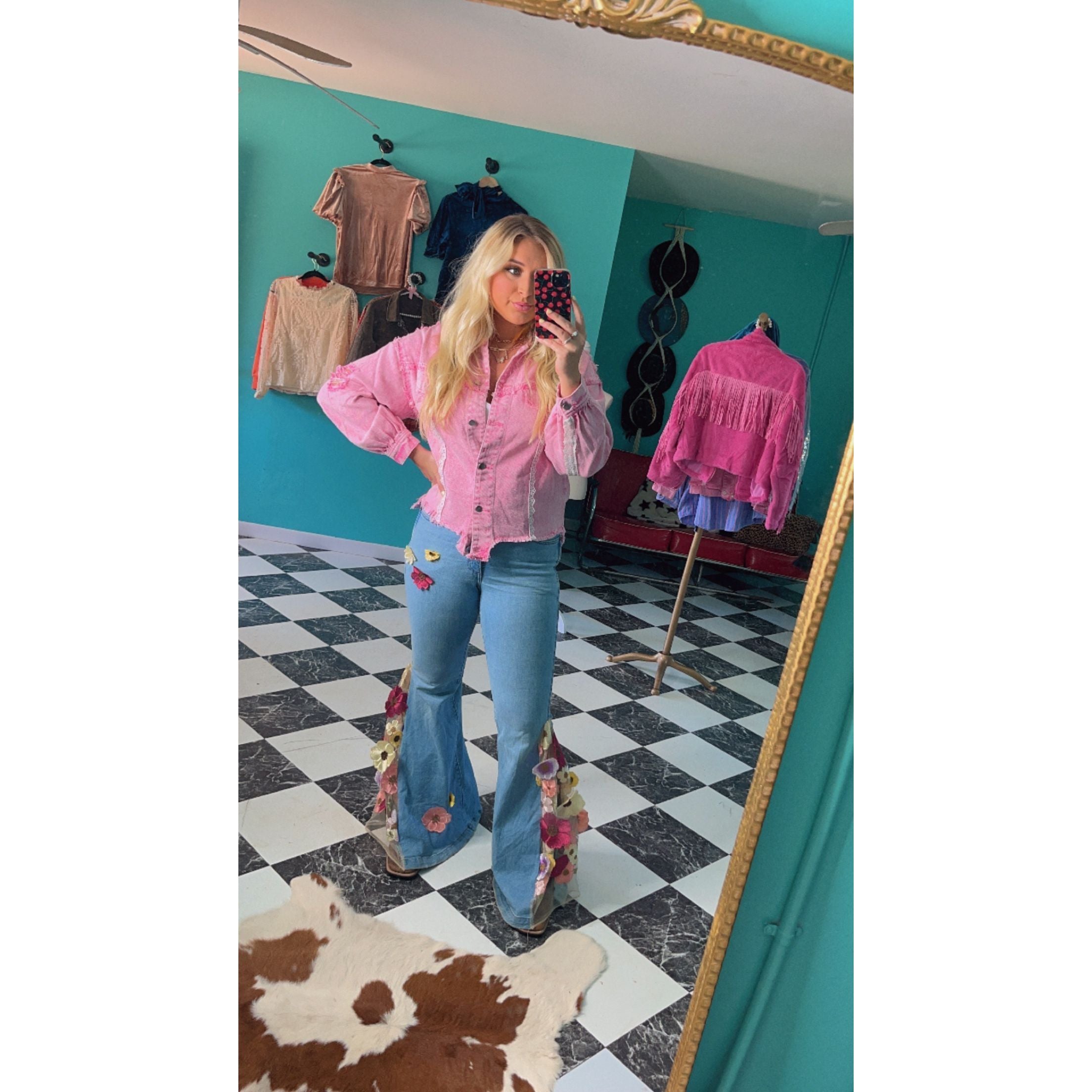 The Lolita Pink Lace Trim Shacket