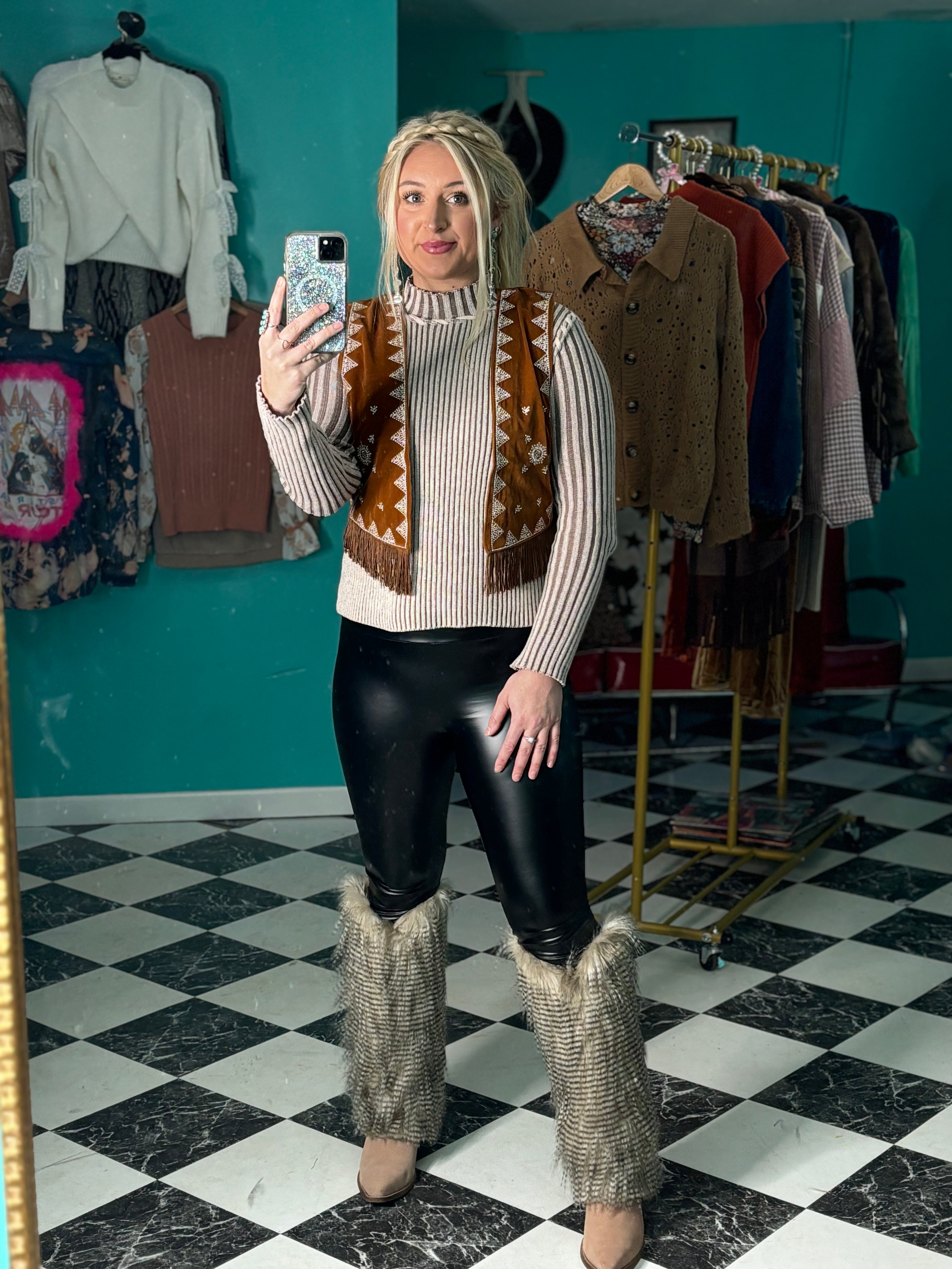 Chestnut Fringe Vest