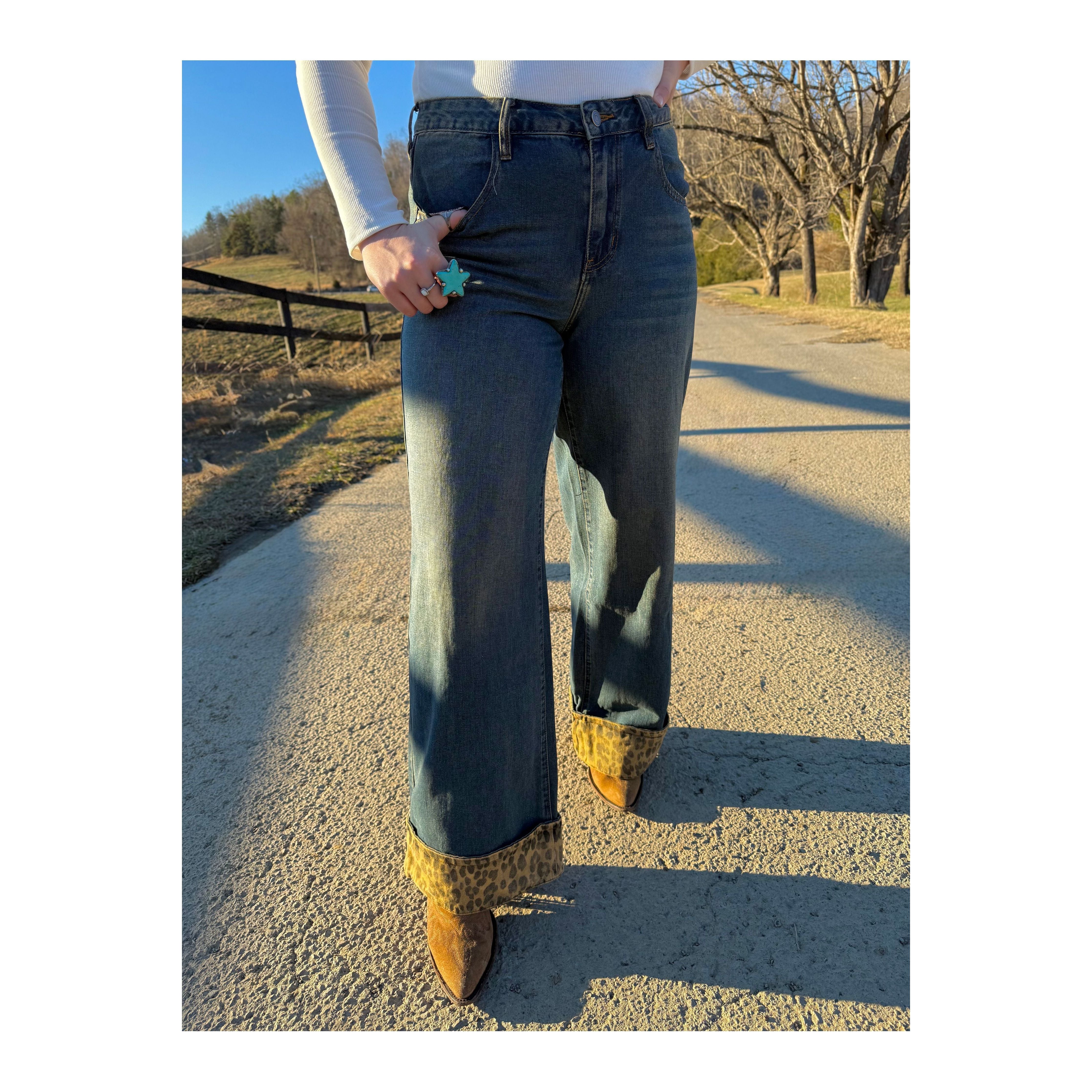 Cheetah Cuff Jean