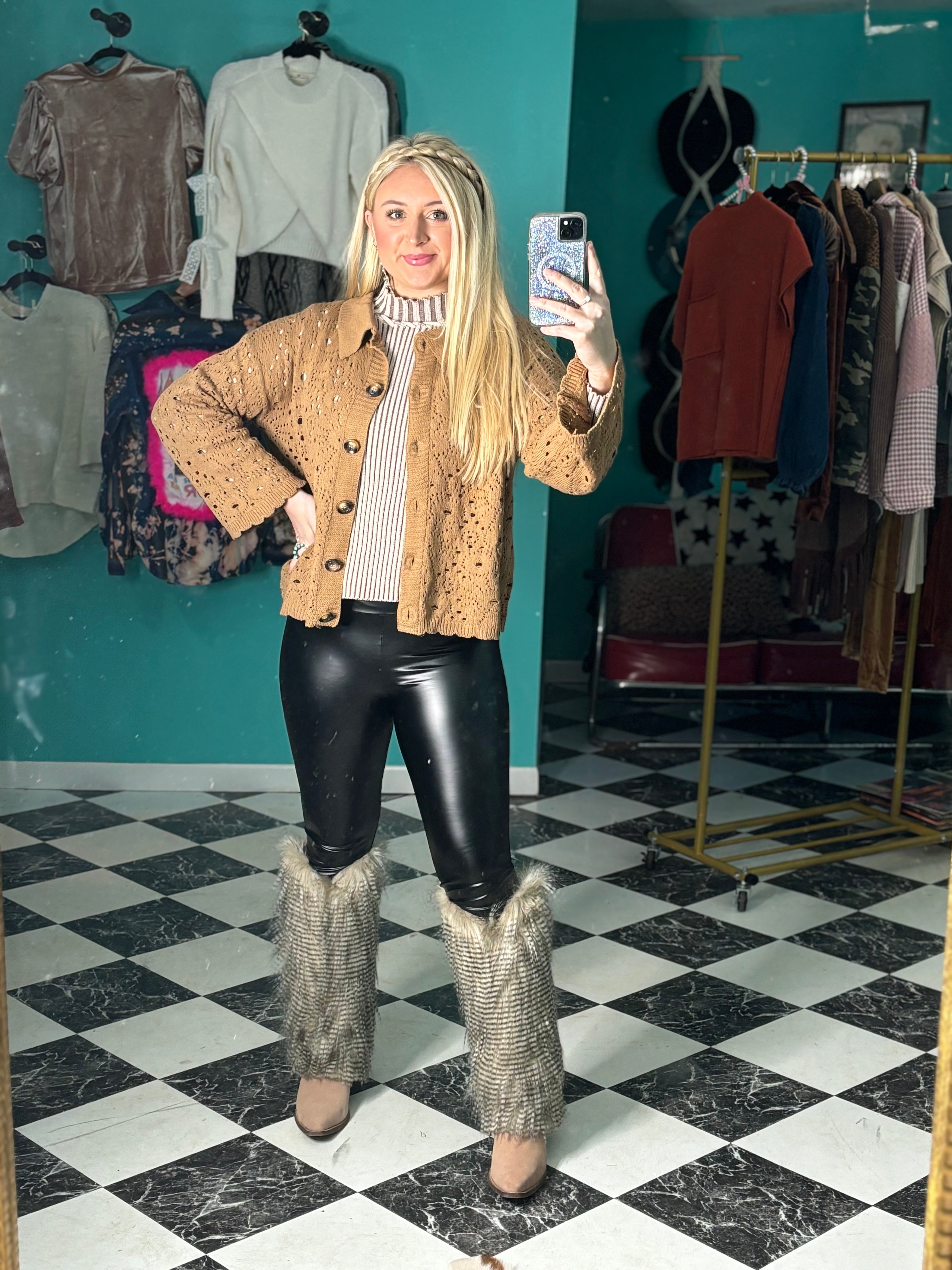 Gray Ribbed Turtleneck Sweater