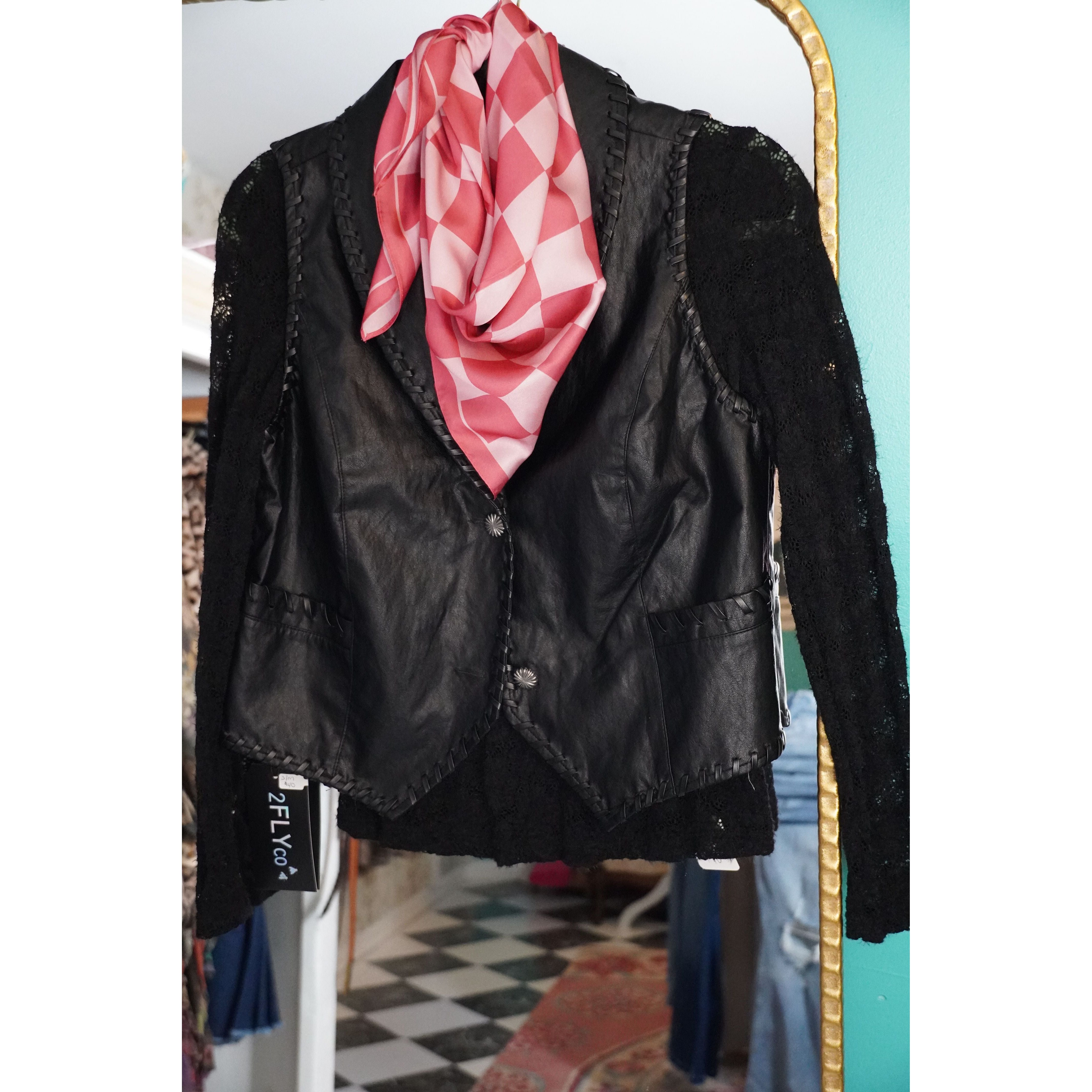 Checkered Pink Satin Scarf