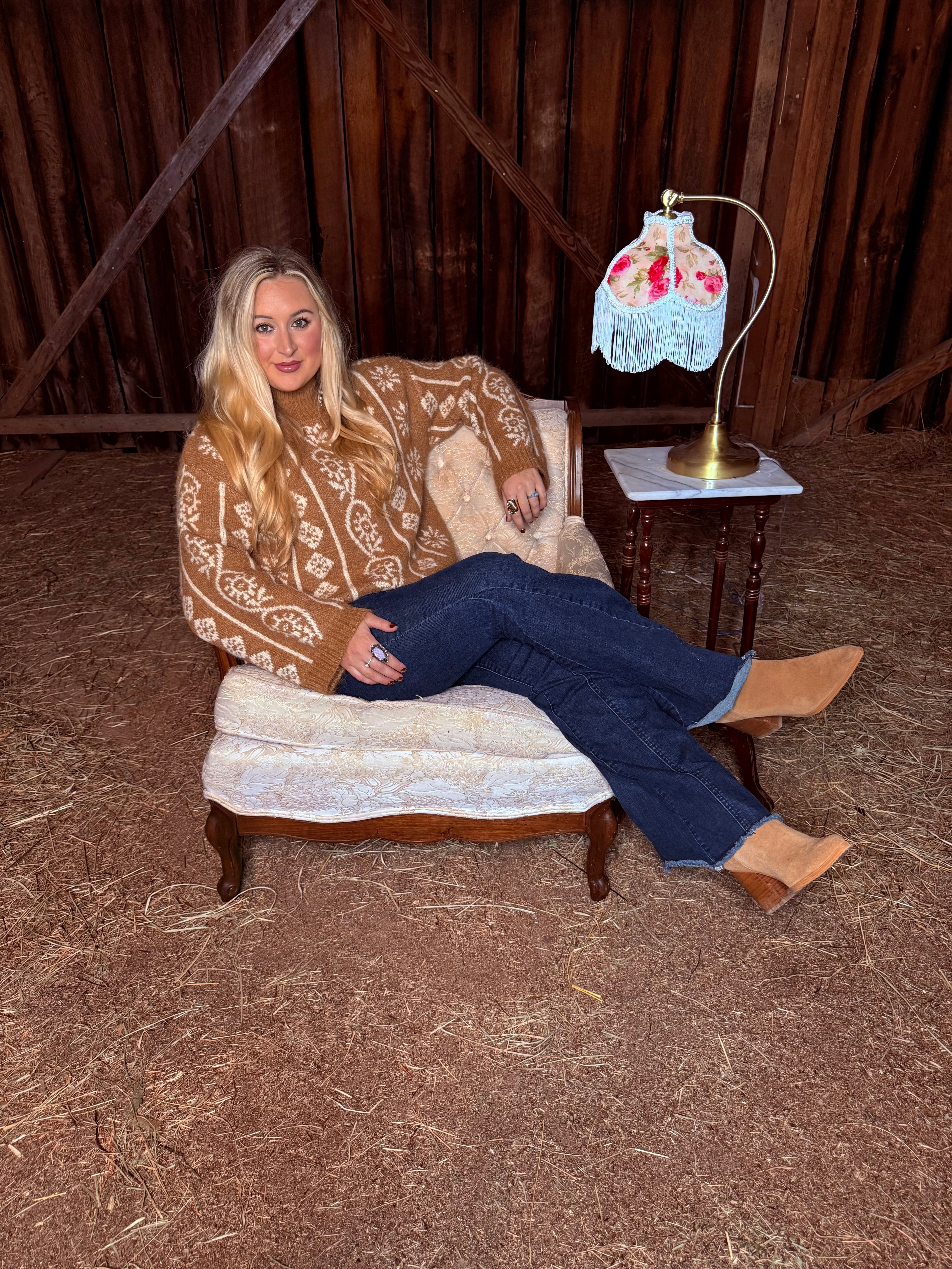 Cozy Mock-Neck Taupe Sweater