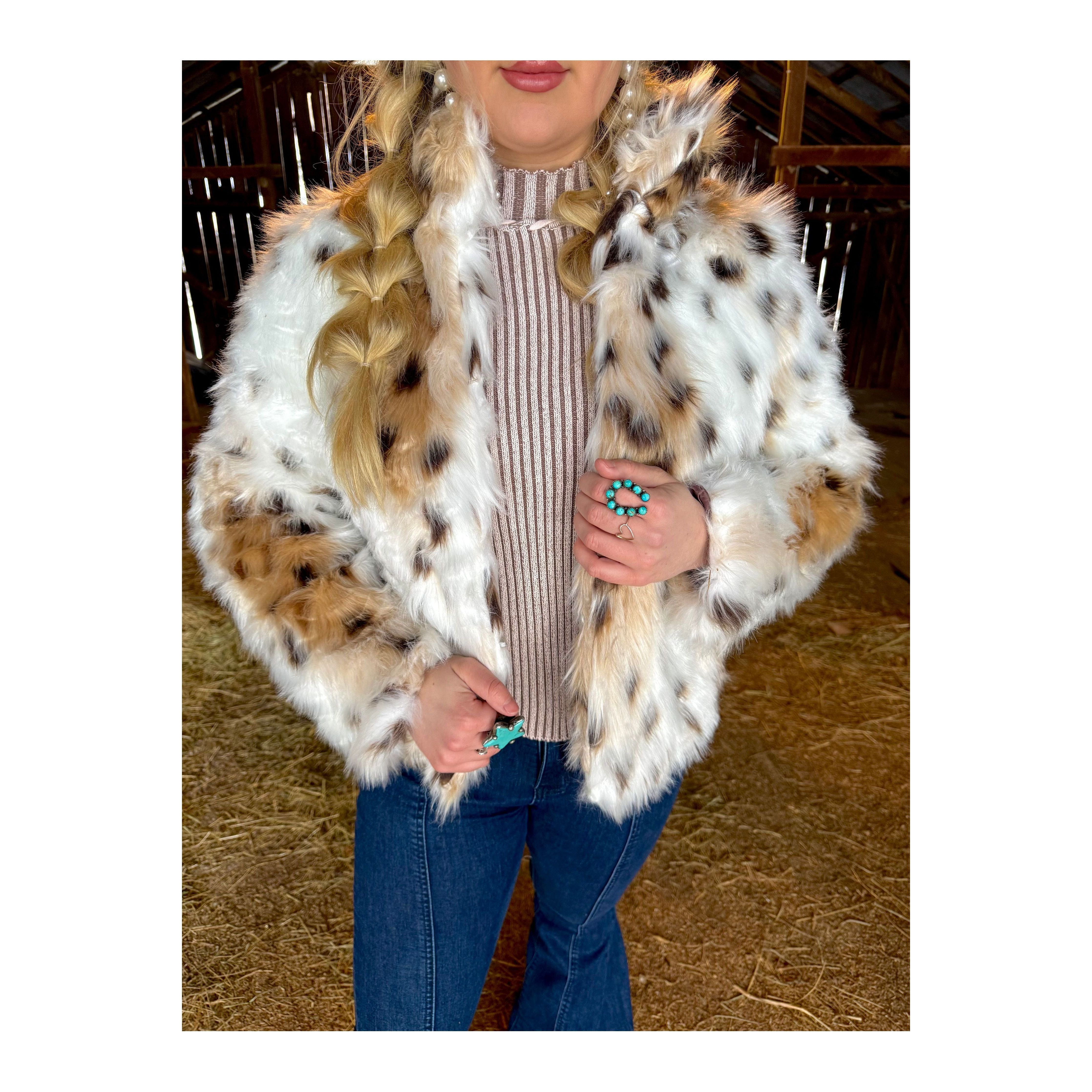 Snow Leopard Faux Fur Coat