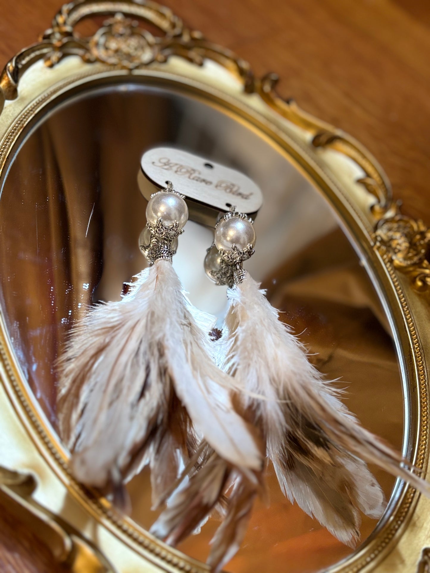 Pearl Feather Earrings