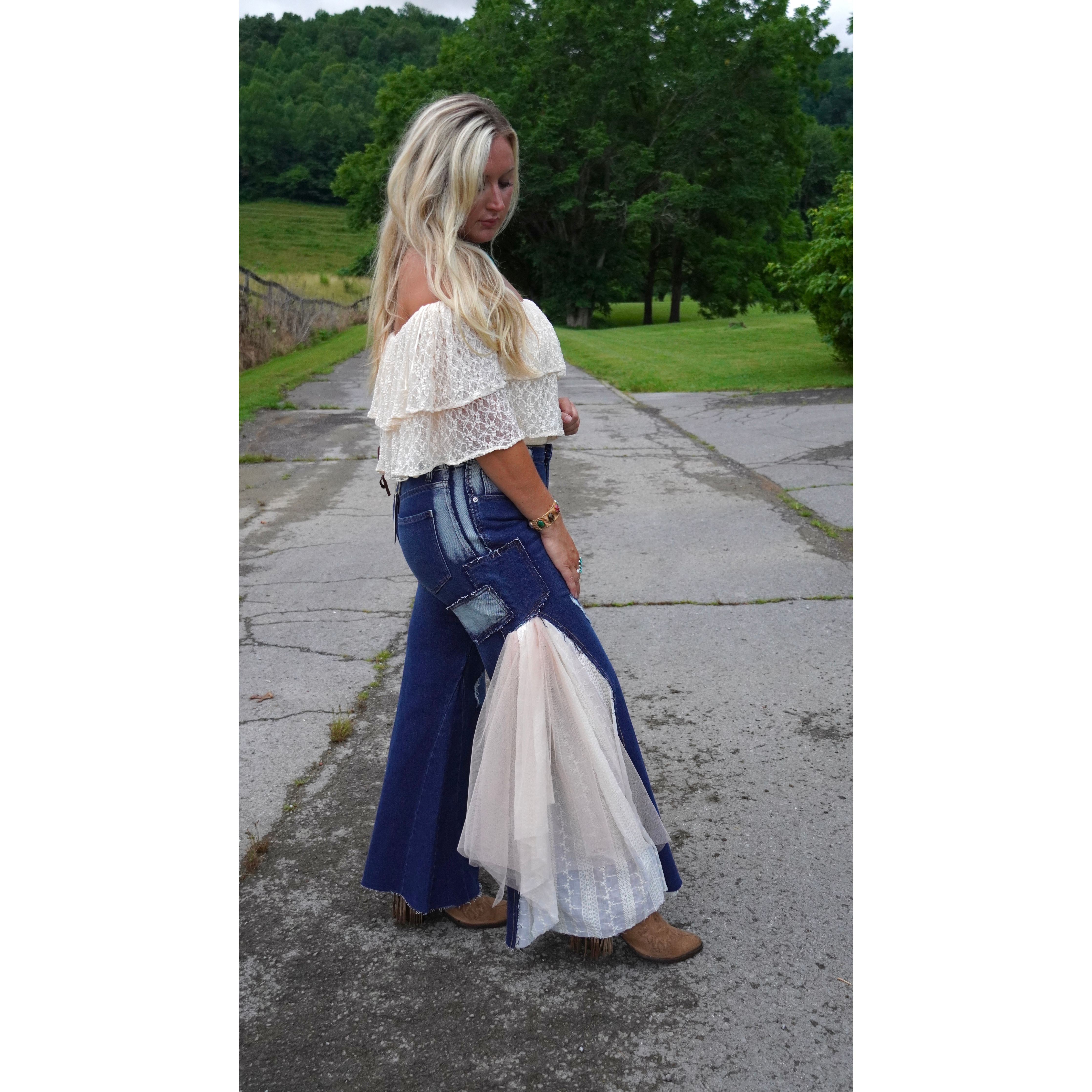 Cream Lace Off the shoulder Top