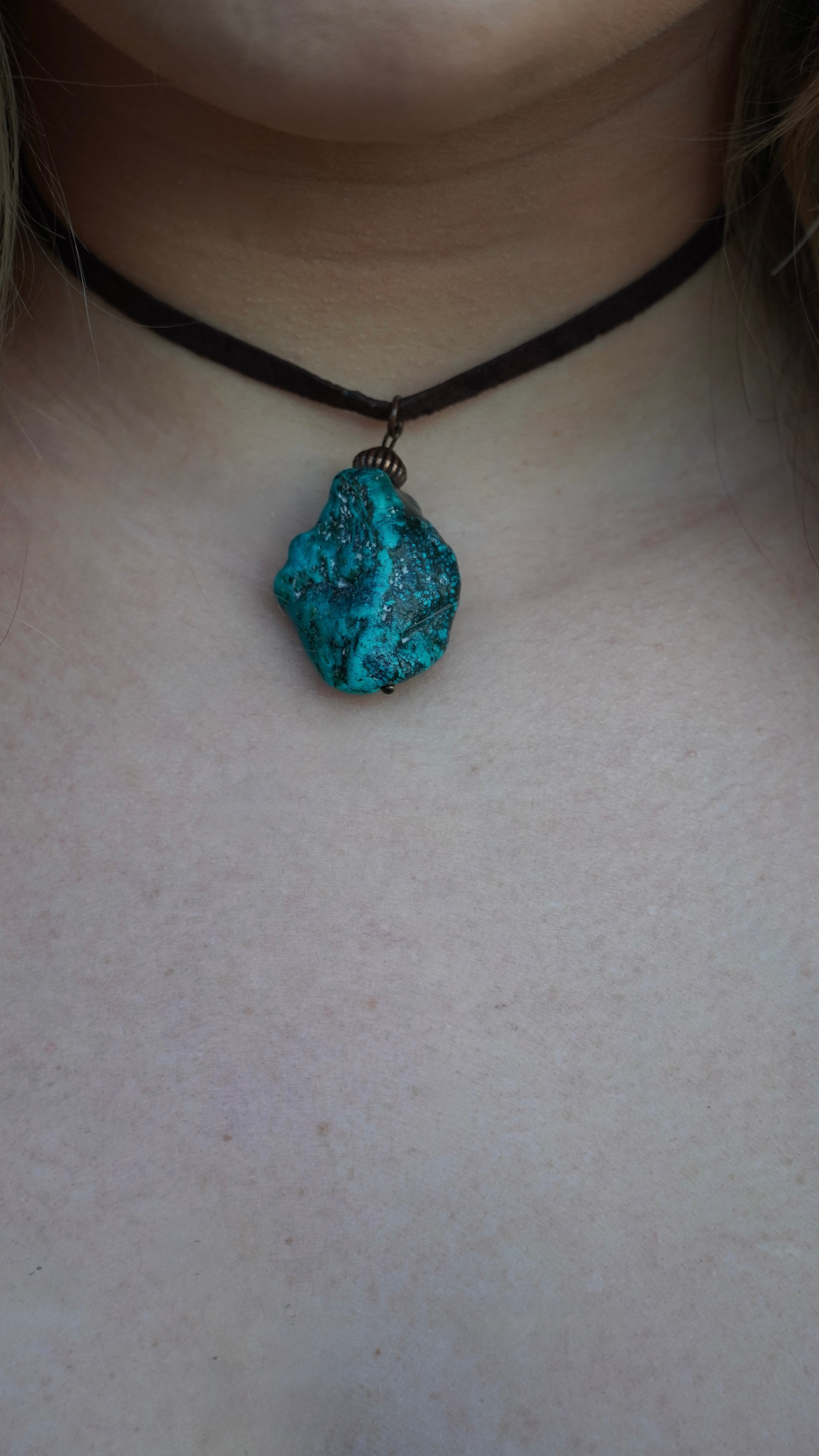 Turquoise Leather Choker