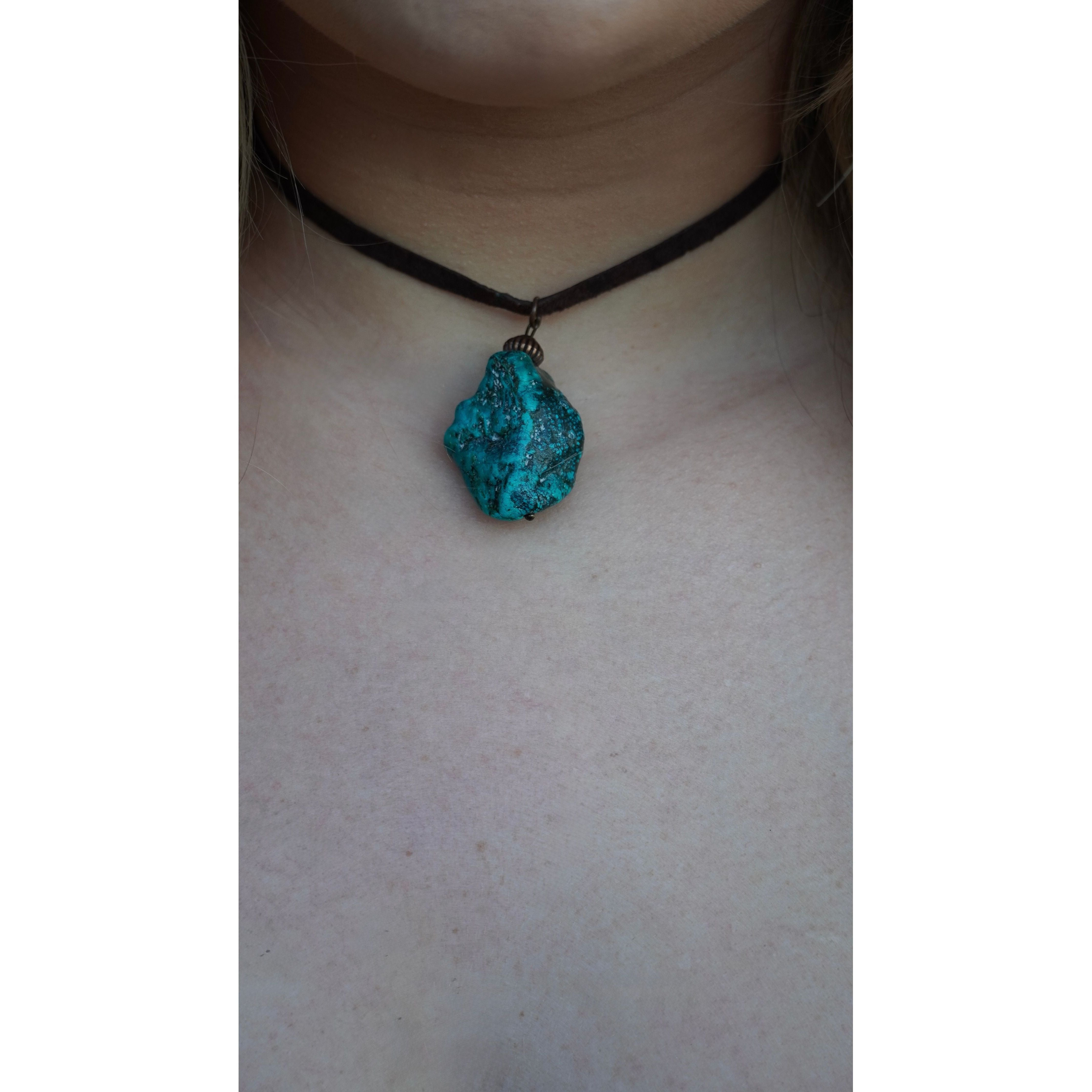 Turquoise Leather Choker