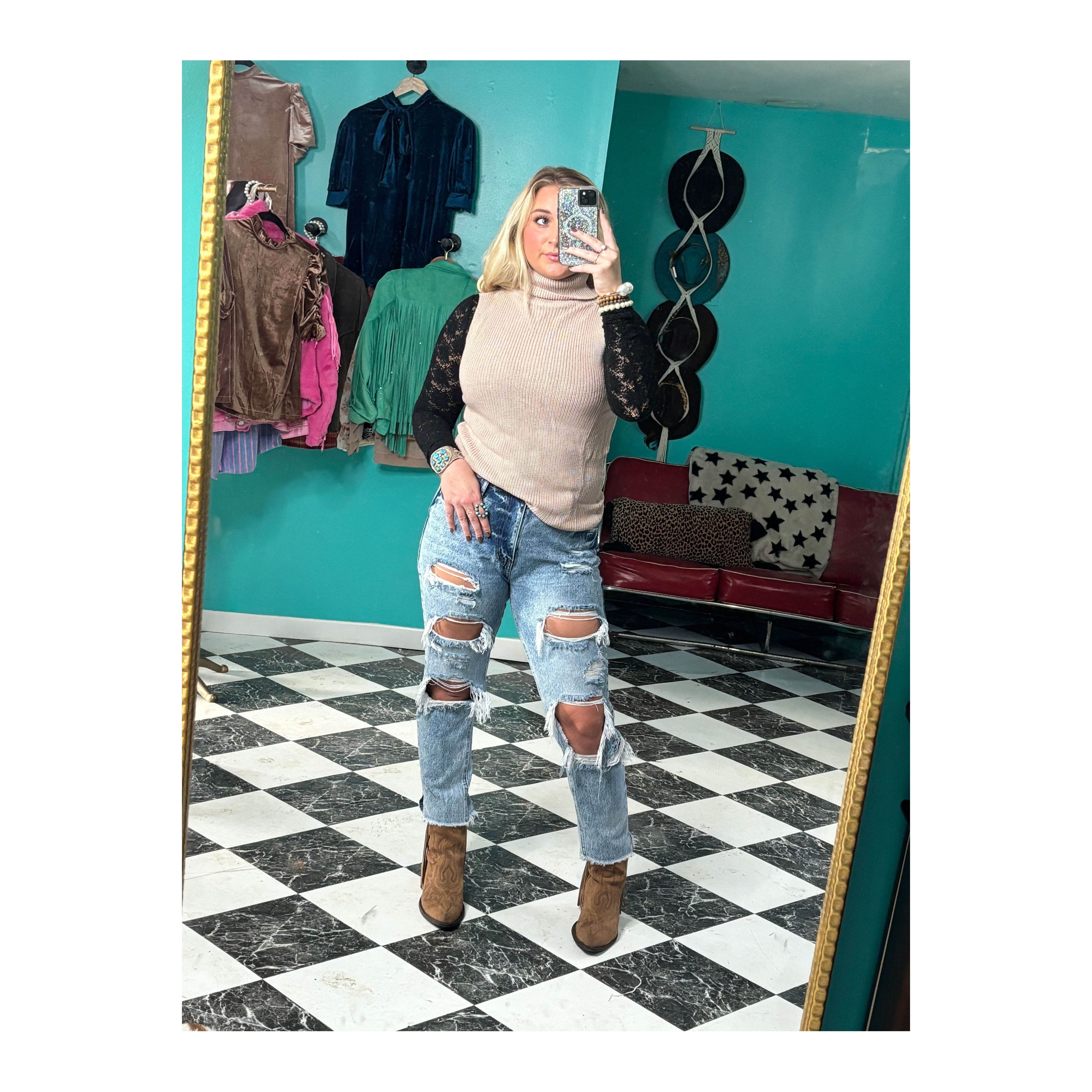 Long sleeve Lace Layering Top