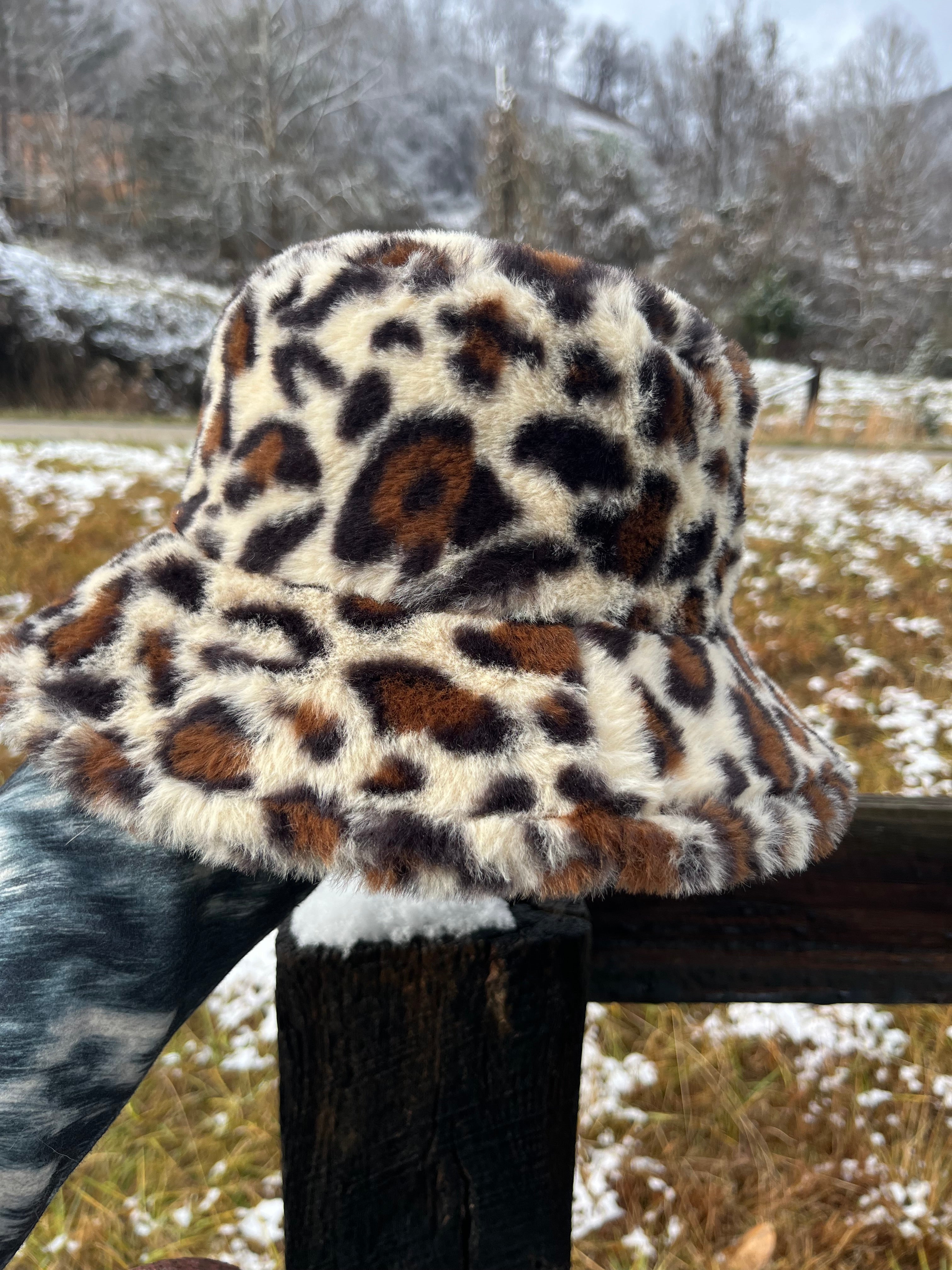 White Cheetah Bucket Hat