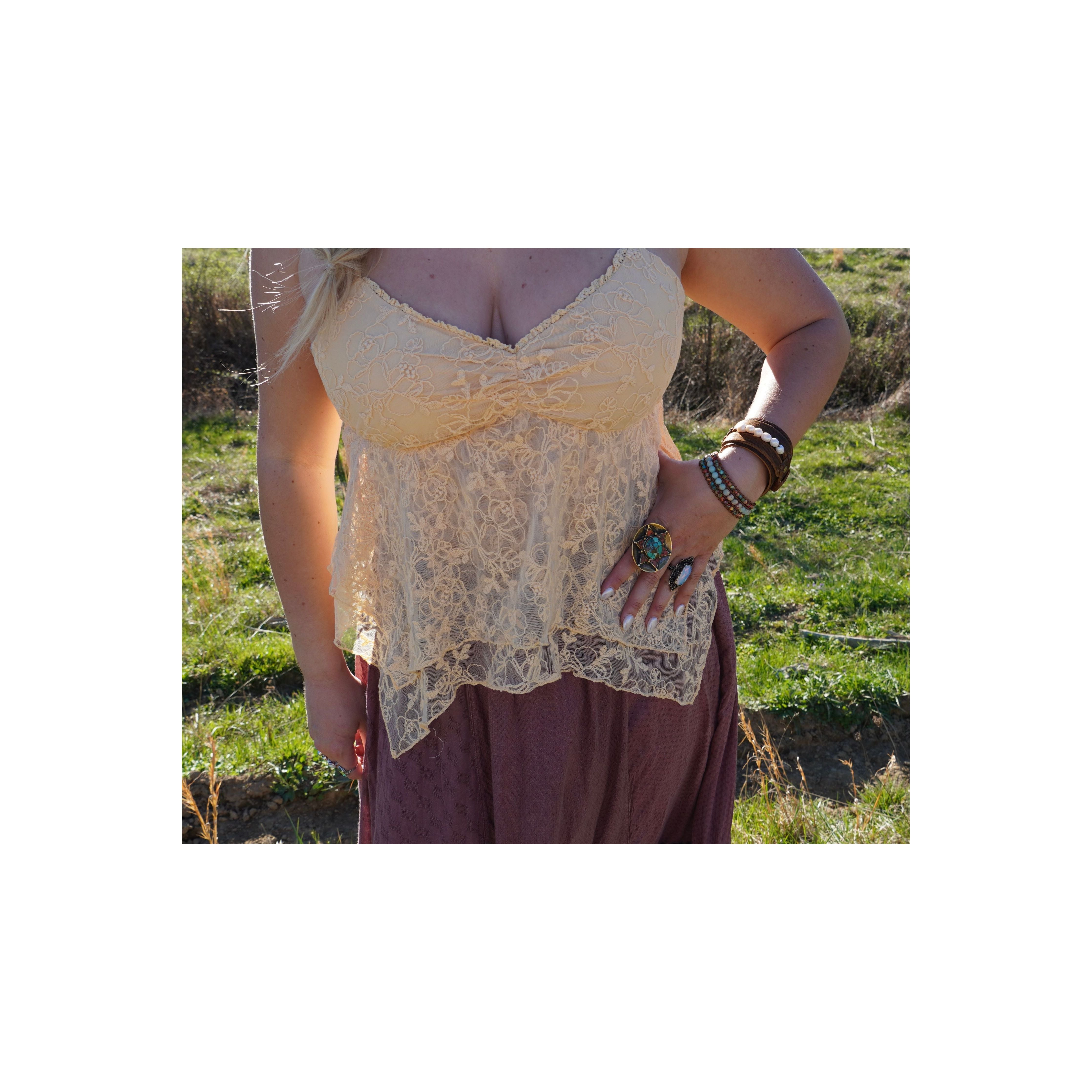 Yellow Lace Cami Top