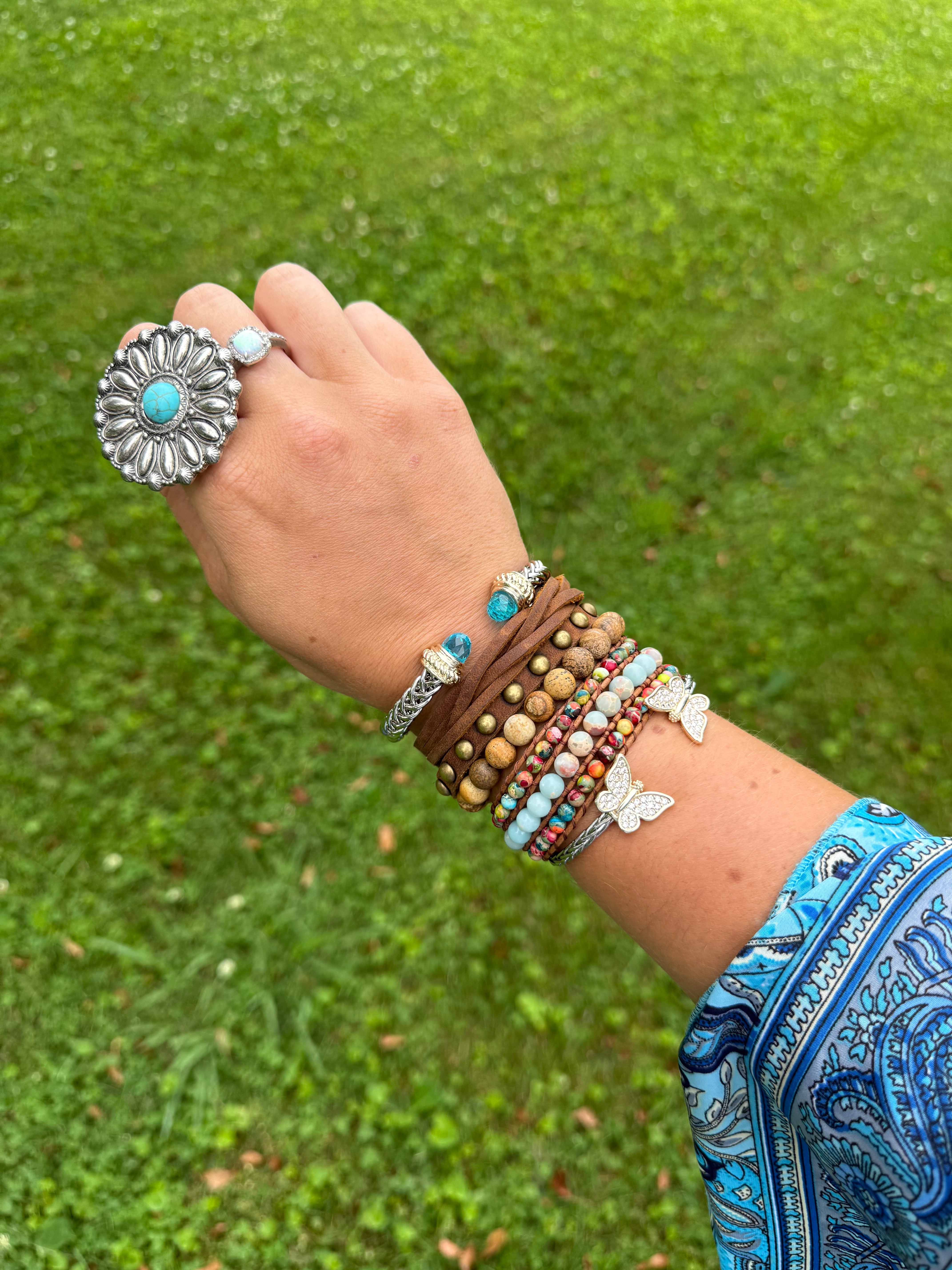 Blue Bangle Bracelet