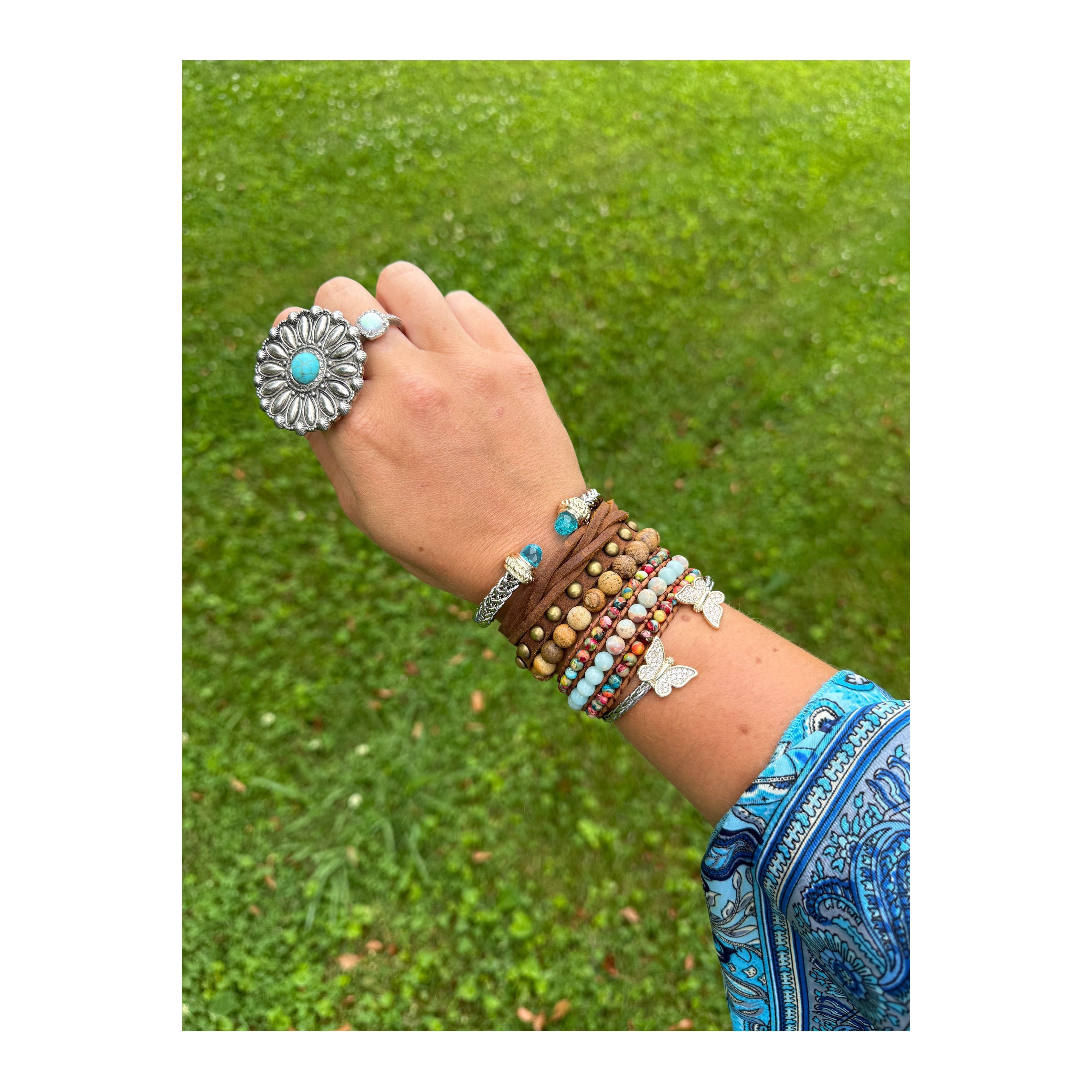 Blue Bangle Bracelet