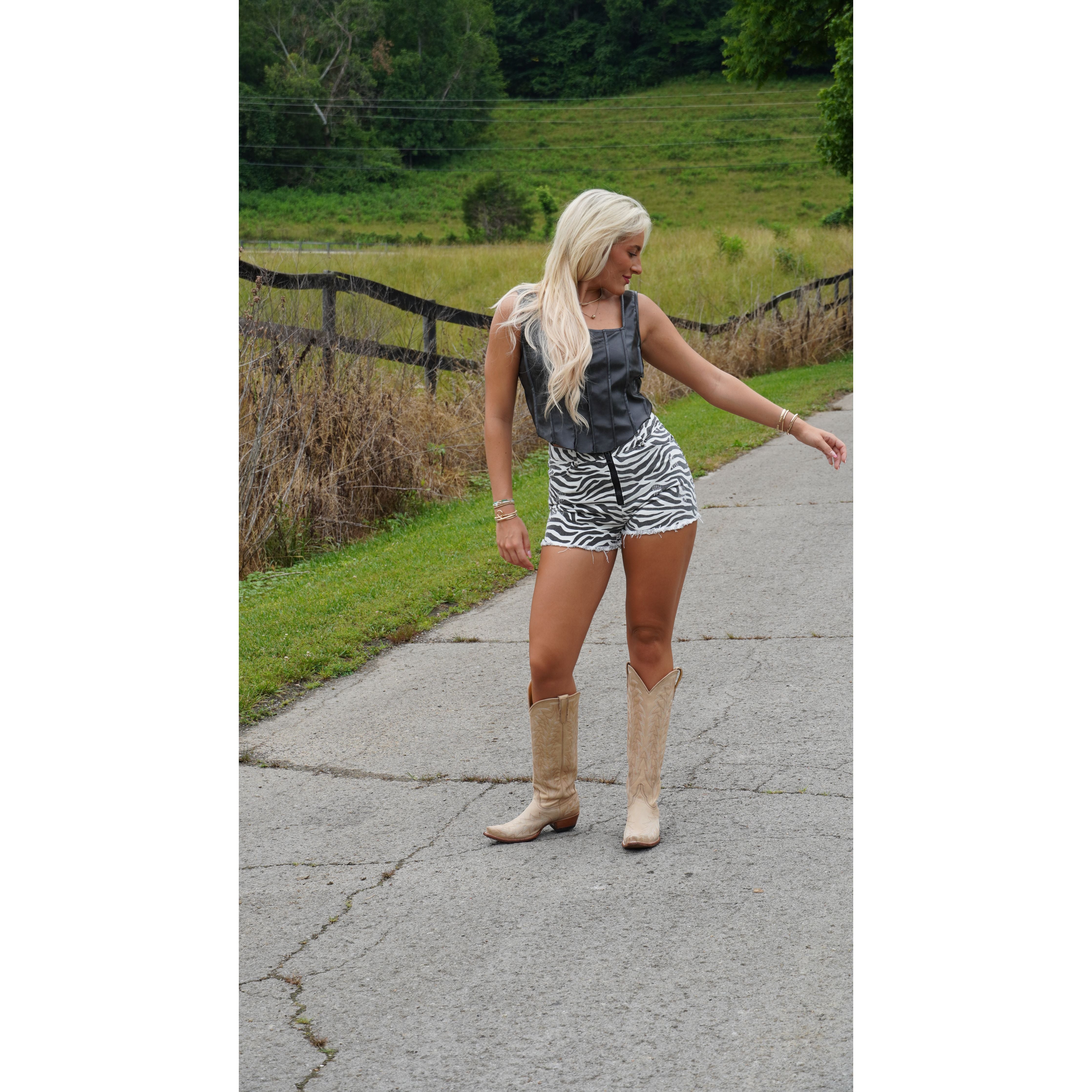 Frayed Zebra Shorts