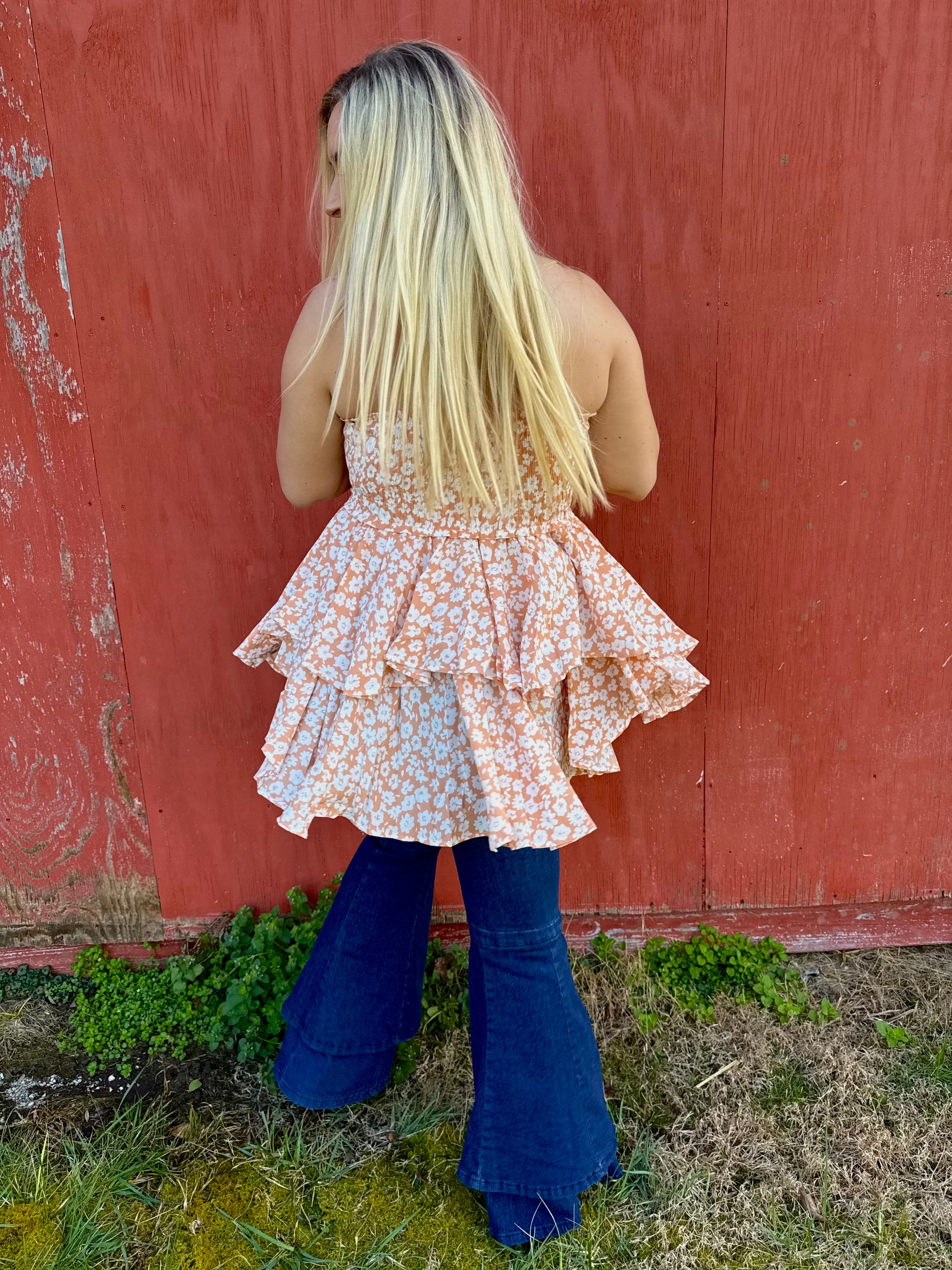 BY TOGETHER: Daisy Dream Ruffle Tube Top