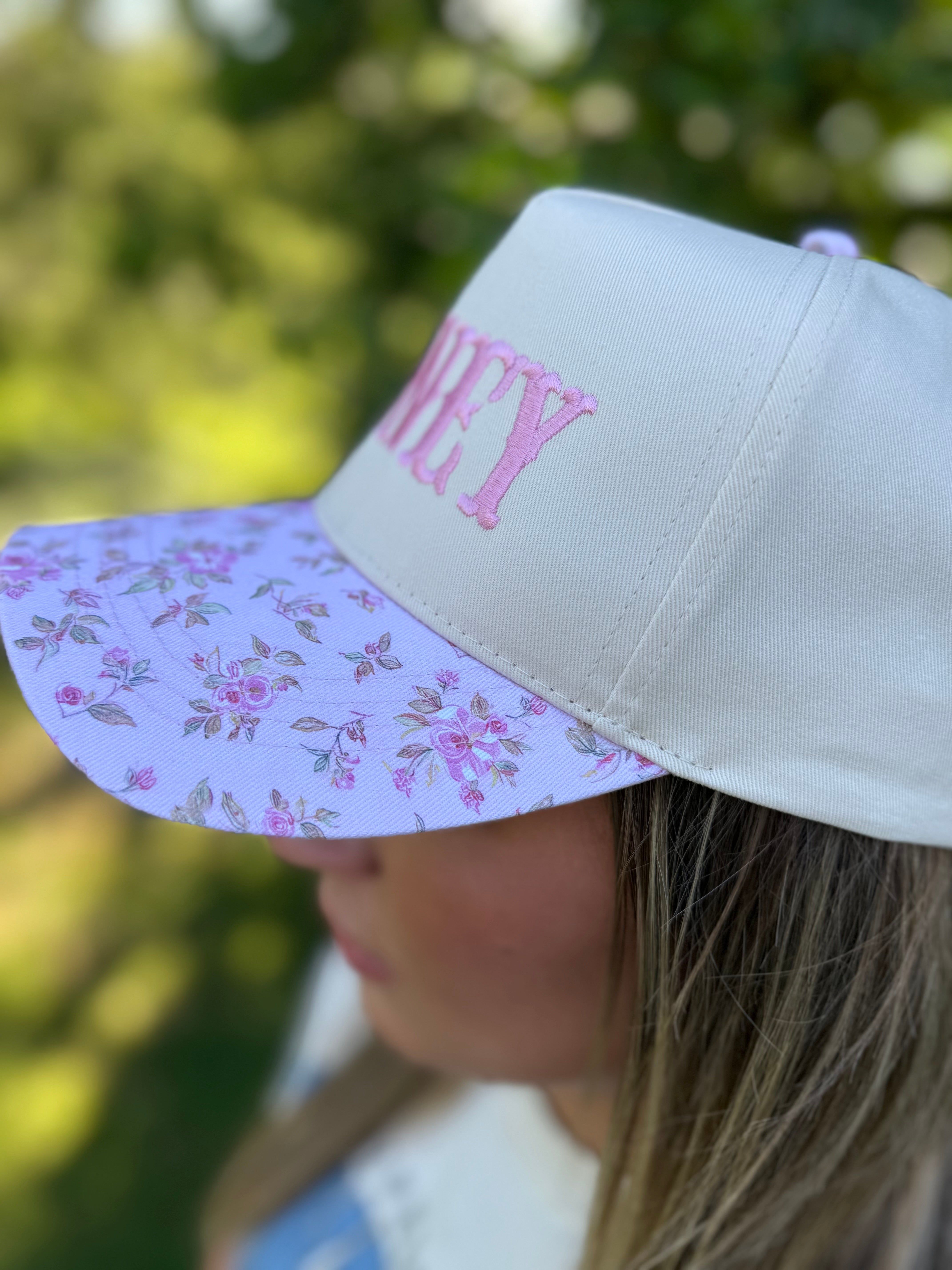 HONEY Floral Pink Hat
